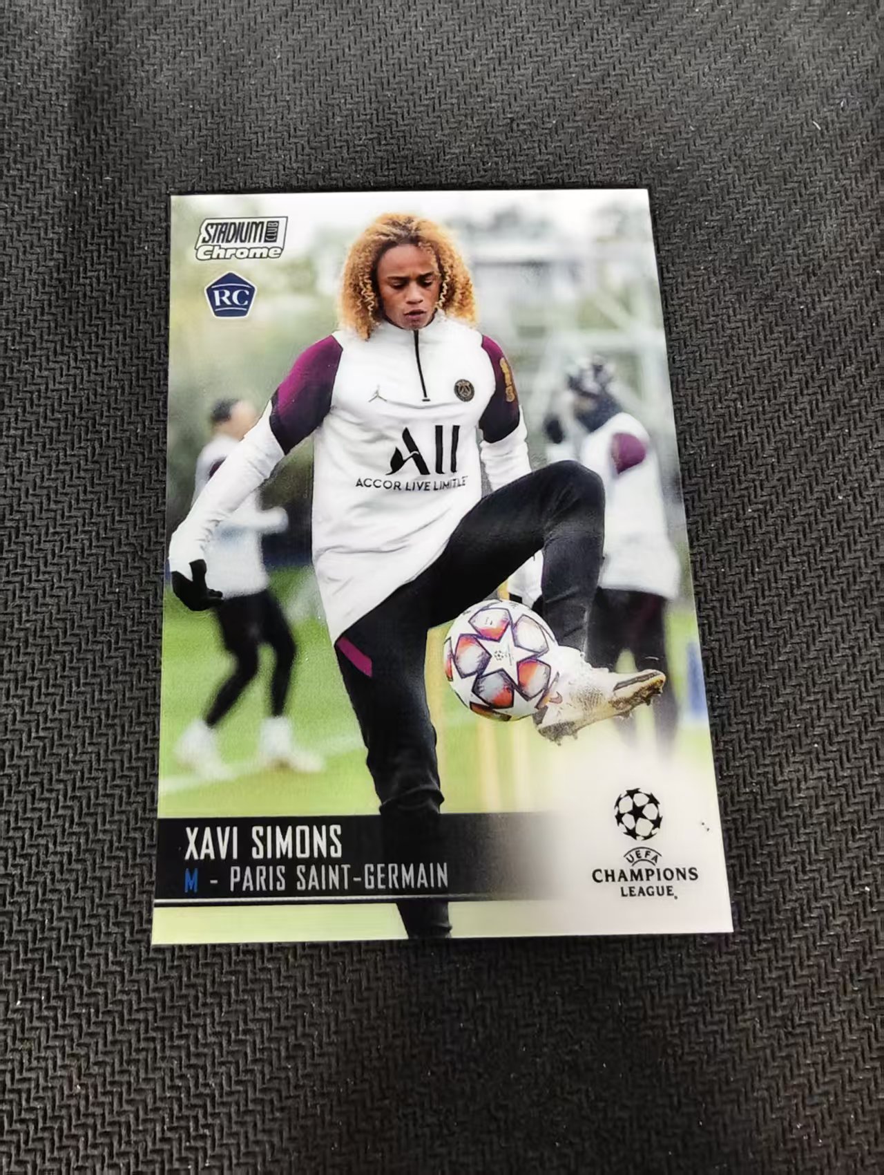 【可合并,不累计】2021 Topps Stadium Club Chrome Xavi Simons RC 大巴黎 哈维 西蒙斯 新秀 竞技场 欧冠 划痕 边角瑕疵 #63