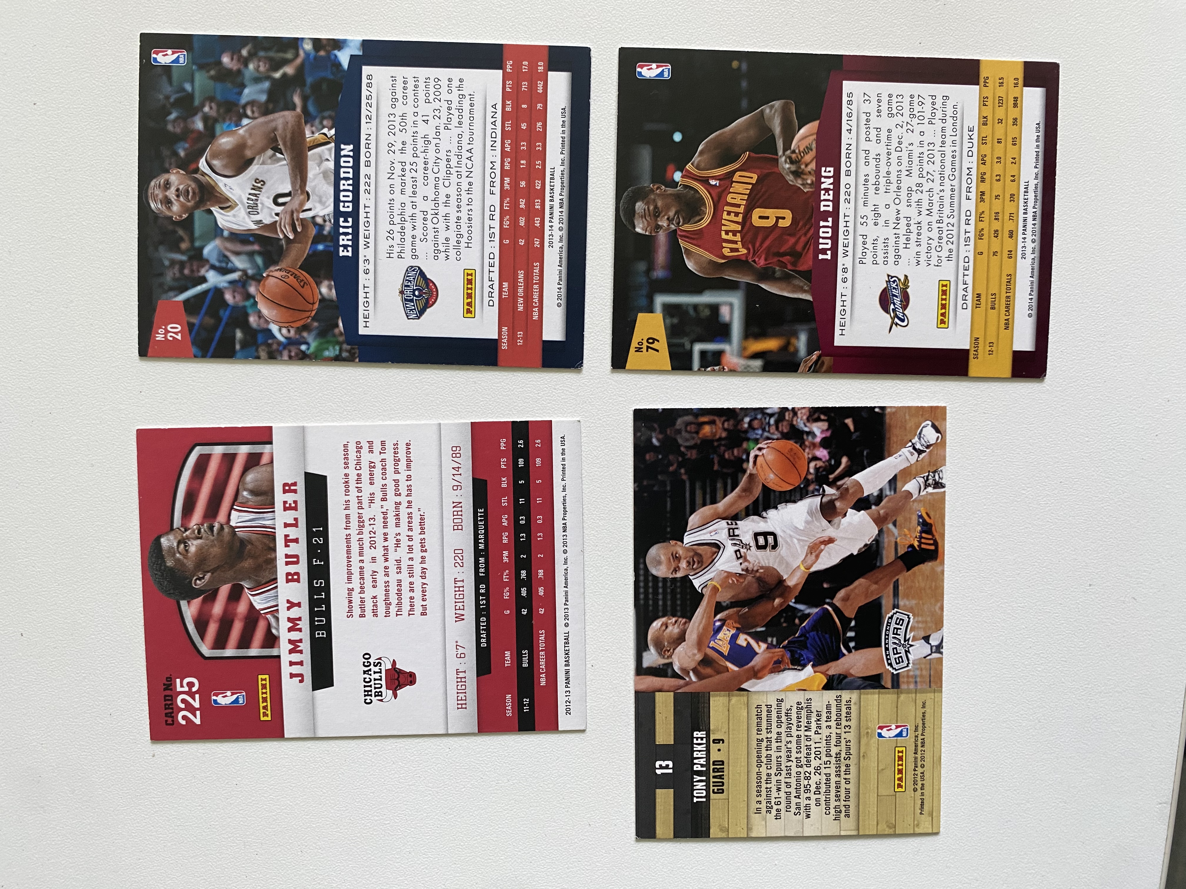 2012 Panini NBA Hoops Tony Parker 托尼帕克 加 吉米巴特勒埃里克戈登鲁尔邓 4张 打包 凑套