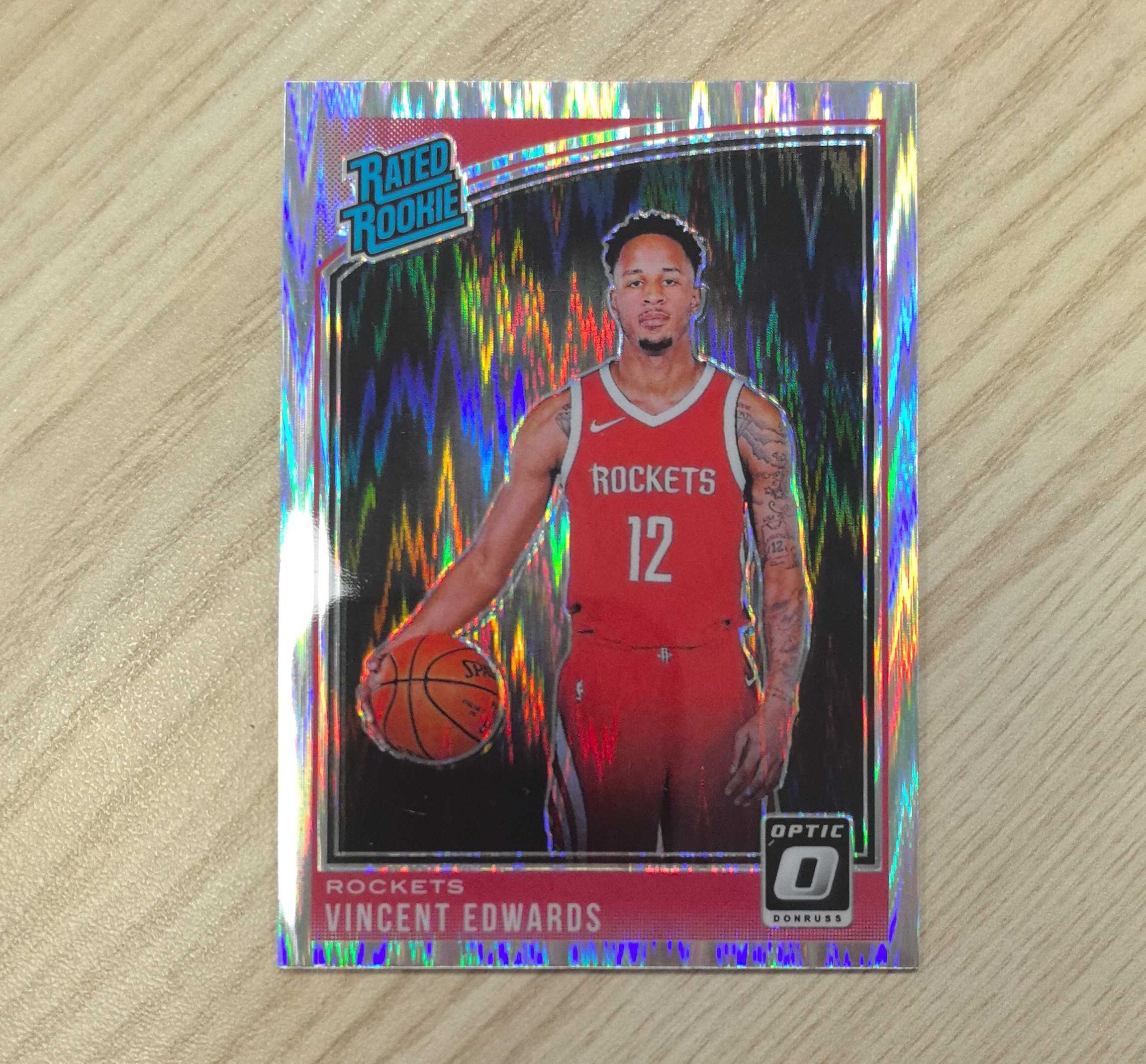 2018-19 Panini Donruss Vincent Edwards RC 文森特·爱德华兹 杜蕾斯 新秀卡 火箭二轮秀 先后效力于火箭、雷霆和国王 硬通货 极具收藏价值