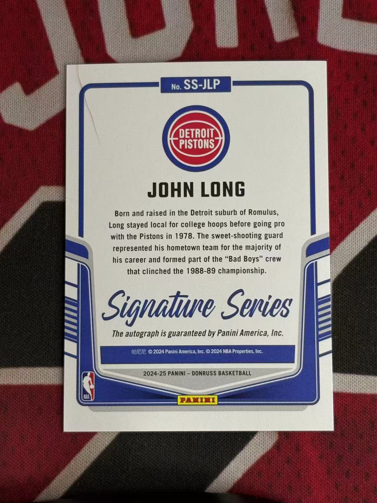2024-25 PANINI DONRUSS OPTIC 杜蕾斯系列 John Long 活塞名宿 约翰朗 签字卡 SS签 银折 折射【烂臭嘴拍卖】