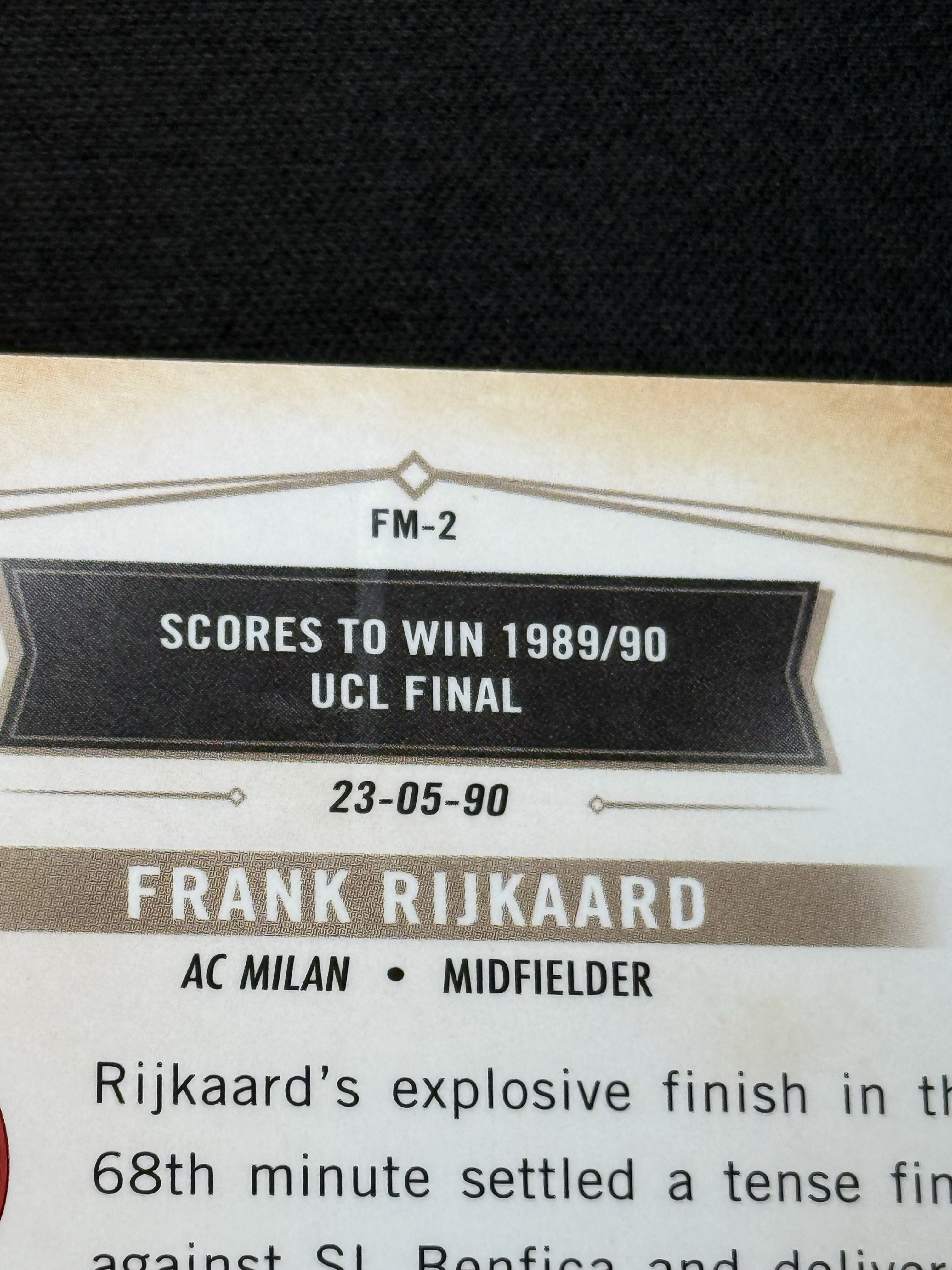 2022-23 Topps Finest Frank Rijkaard 【小贝代拍】欧战 Finest Ac米兰 里杰卡尔德 时刻特卡 紫折 /299编 瑕疵如图 拍前看描述 H MFC