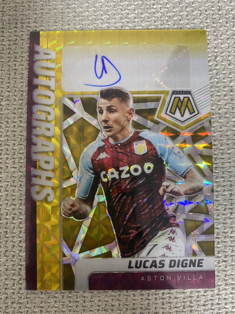 2021-22 Panini Mosaic Lucas Digne 马赛克 阿斯顿维拉 迪涅 签字 1/10编 首编 金马赛克折 完美签 法国 ...