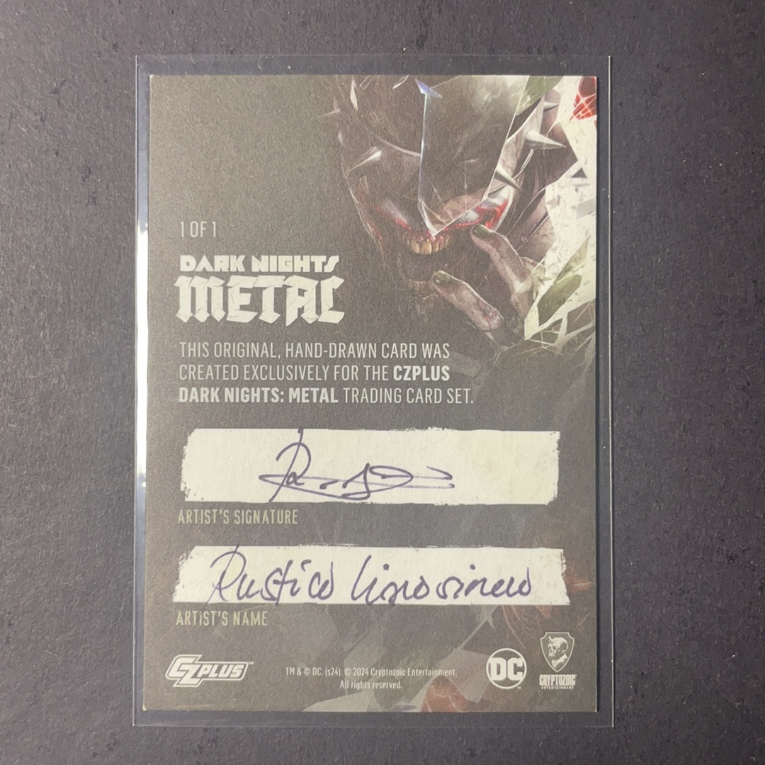 2025 Cryptozoic DC Universe Dark Nights Metal 闪电侠 1/1官卡手绘 画师签字如图2 2024 CZplus DC漫画宇宙 黑暗之夜死亡金属系列