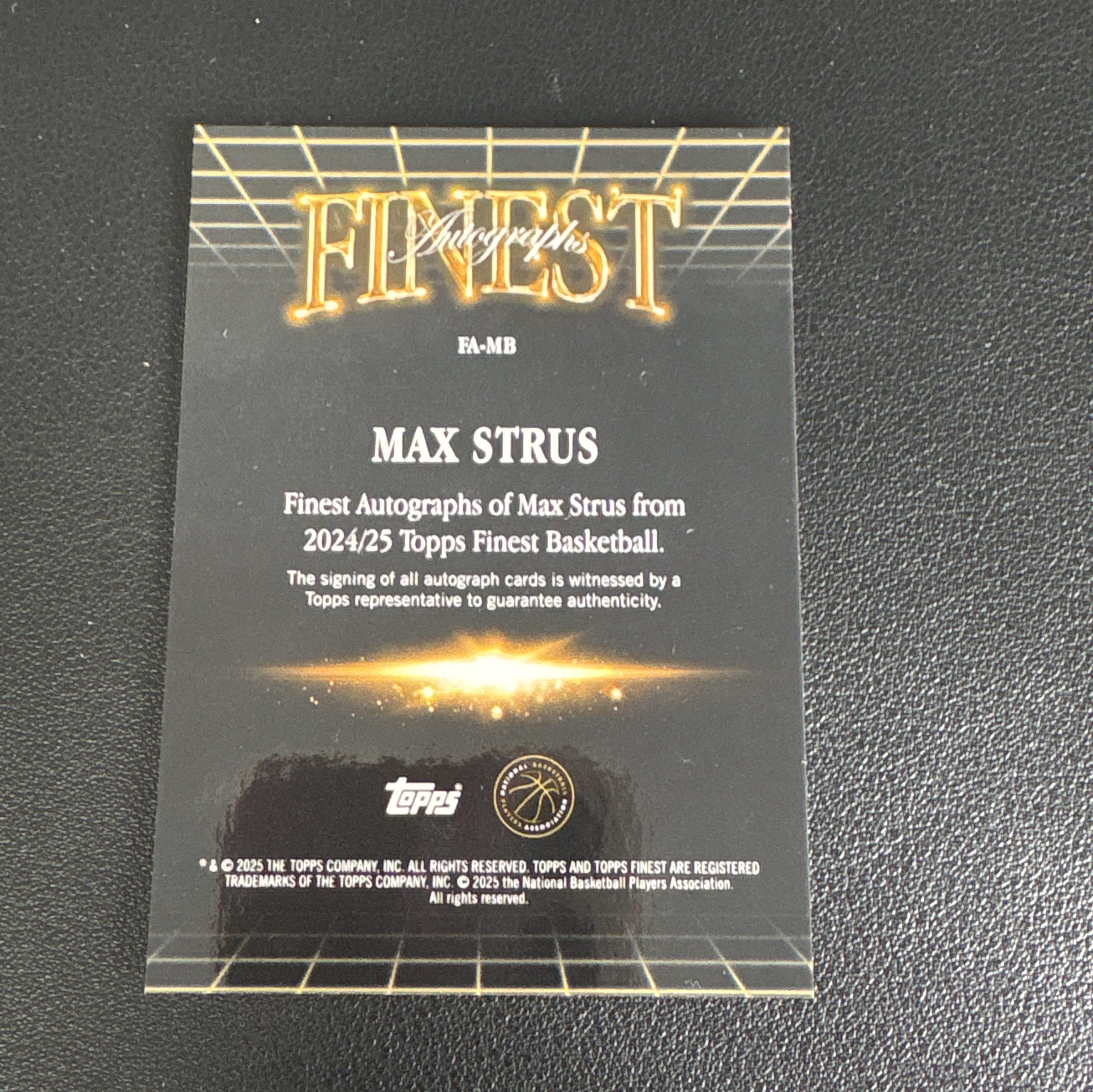 2024-25 Topps Finest Max Strus RC 【小v代拍】马克思 斯克鲁斯 签字 奇才 finest系列 卡品如图【pd5】v