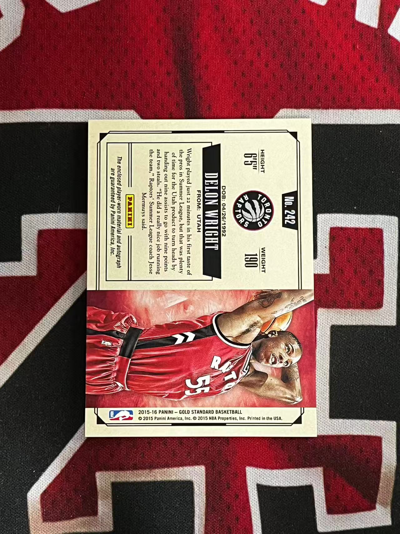 【接寄拍】2015-16 PANINI GOLD STANDARD 金砖系列 猛龙 新秀RC 德隆赖特 149编 RJA 亲穿落场球衣物料切割签字卡 卡签 银折 折射【烂臭嘴拍卖】