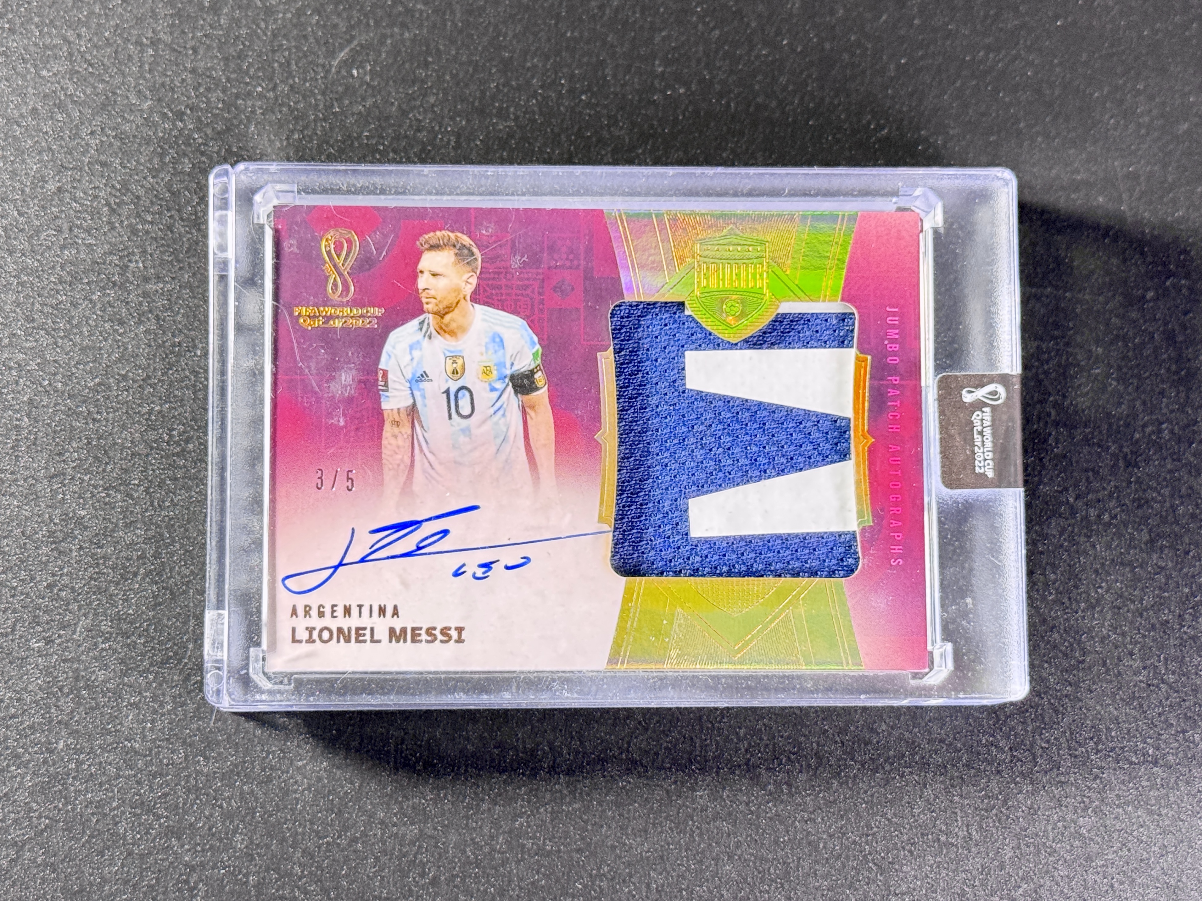 【喷子拍卖】2022 Eminence world cup Lionel Messi 大真金白银世界杯 阿根廷 球王 梅西 大窗 patch 签字 5编 金闪版 亲穿球衣player-worn 卡签 大hit 冠军年超有价 原封砖 春夏秋冬