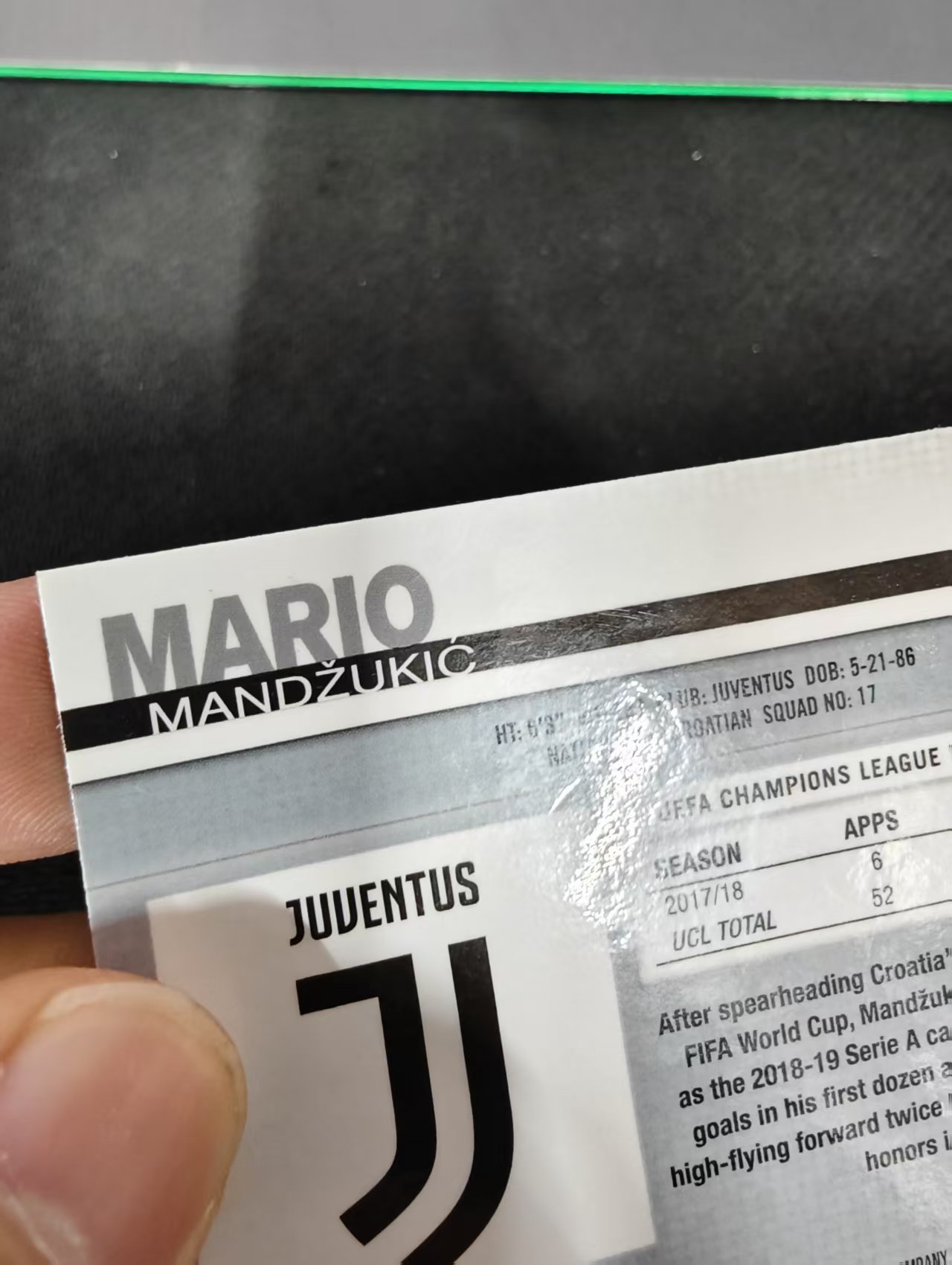【可合并,不累计】2019 Topps Chrome Mario Mandzukic 欧冠TC 尤文图斯 曼朱基奇 银折 划痕 边角瑕疵 #64