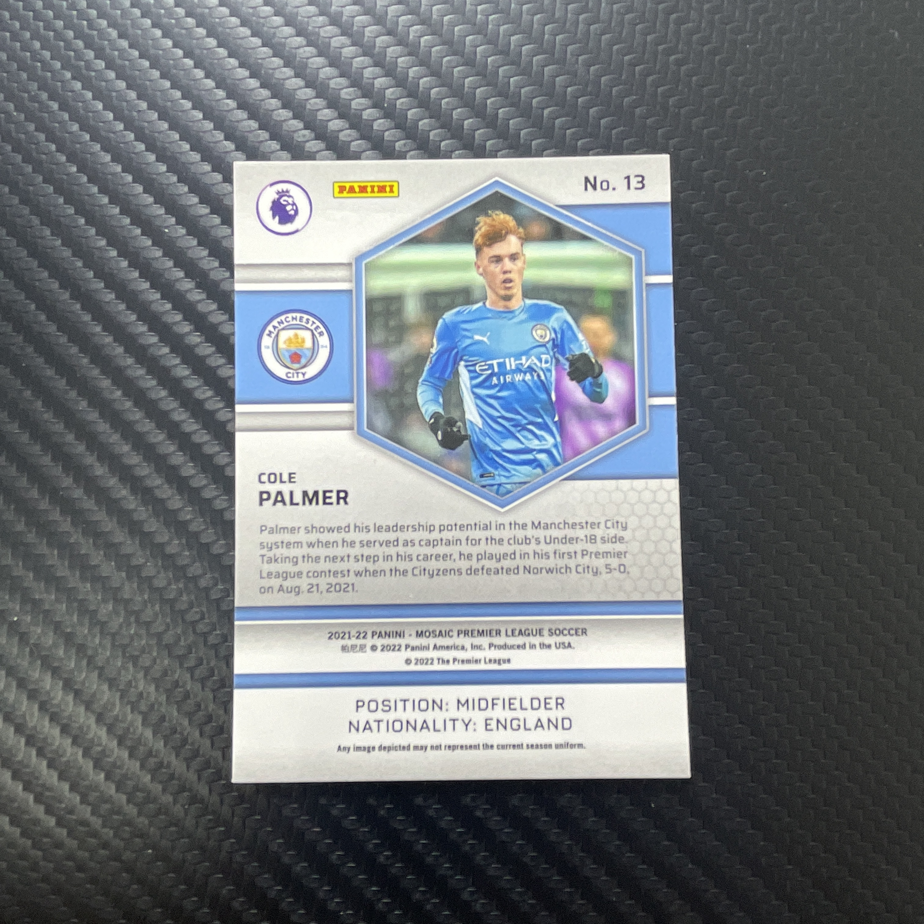 【小牛代拍】2021-22 PANINI Mosaic 马赛克 英超 科尔 帕尔默 Cole Palmer RC 新秀 英格兰 曼城 切尔西 寒王 RCCK 卡品如图(璐标)
