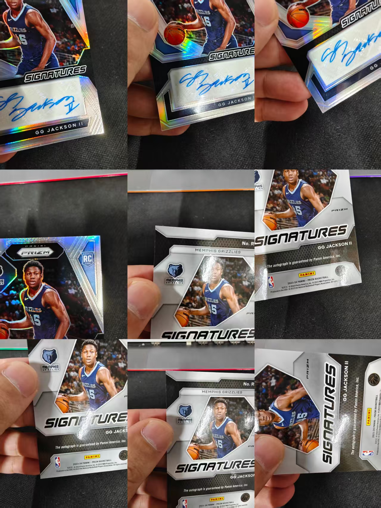 2023-24 panini prizm gg jackson ii 灰熊 GG 杰克逊 二世 RC 新秀 签字 银折 瑕疵如图