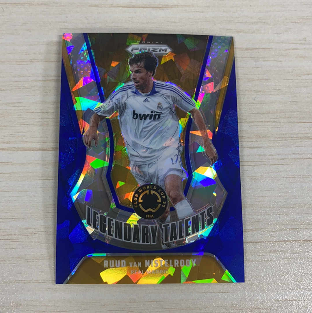【小牛代拍】2025 Panini Prizm FIFA Club World Cup世俱杯 Ruud van Nistelrooy 范尼斯特鲁伊 皇马 传奇天赋特卡 99编 蓝碎冰折 卡品(一哥)