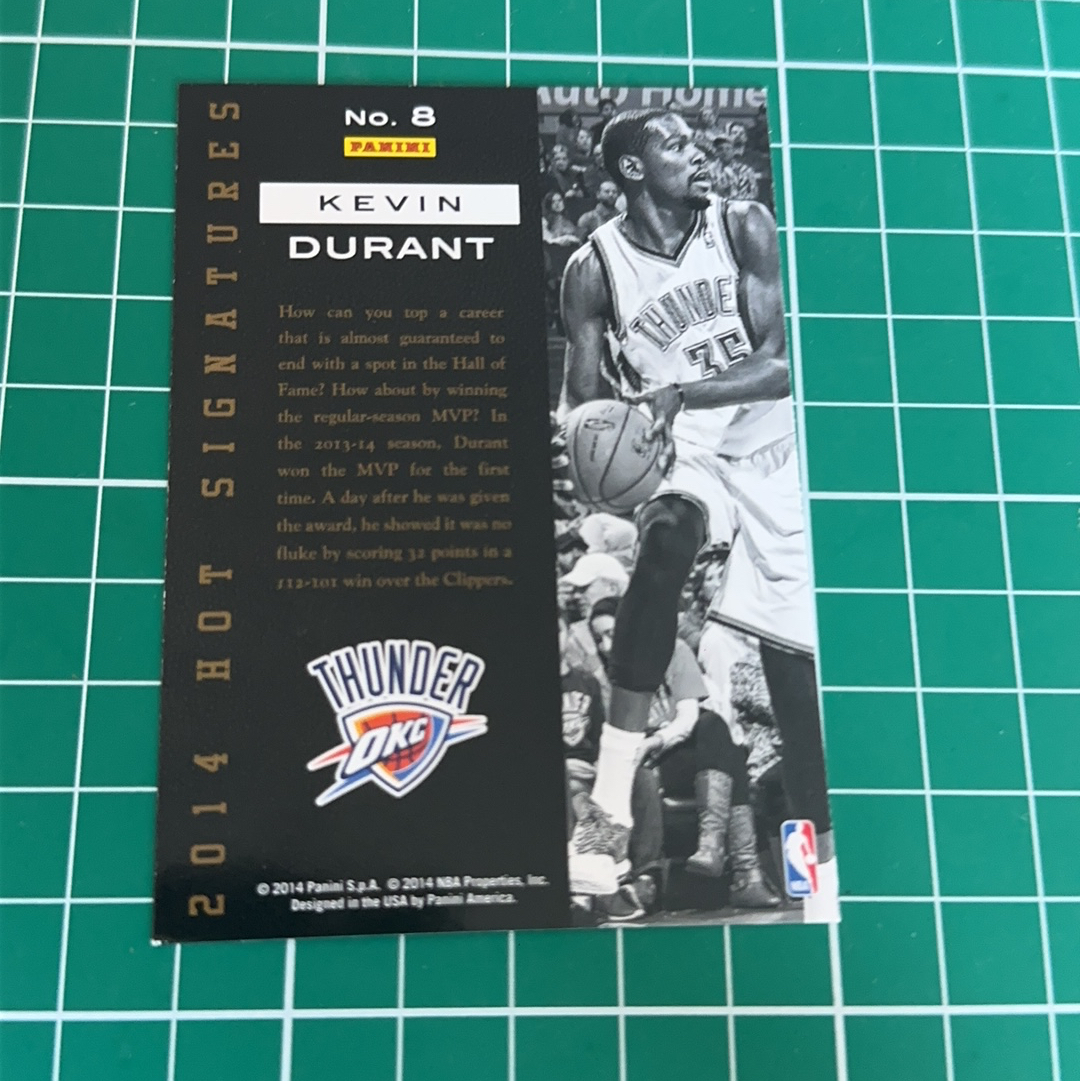 2014-15 Panini Americana Kevin Durant S.p.a.凯文杜兰特 死神 KD 金签卡 签名 签字 烫金印签 十年老卡 绝版卡 稀有大比例 折痕 压痕