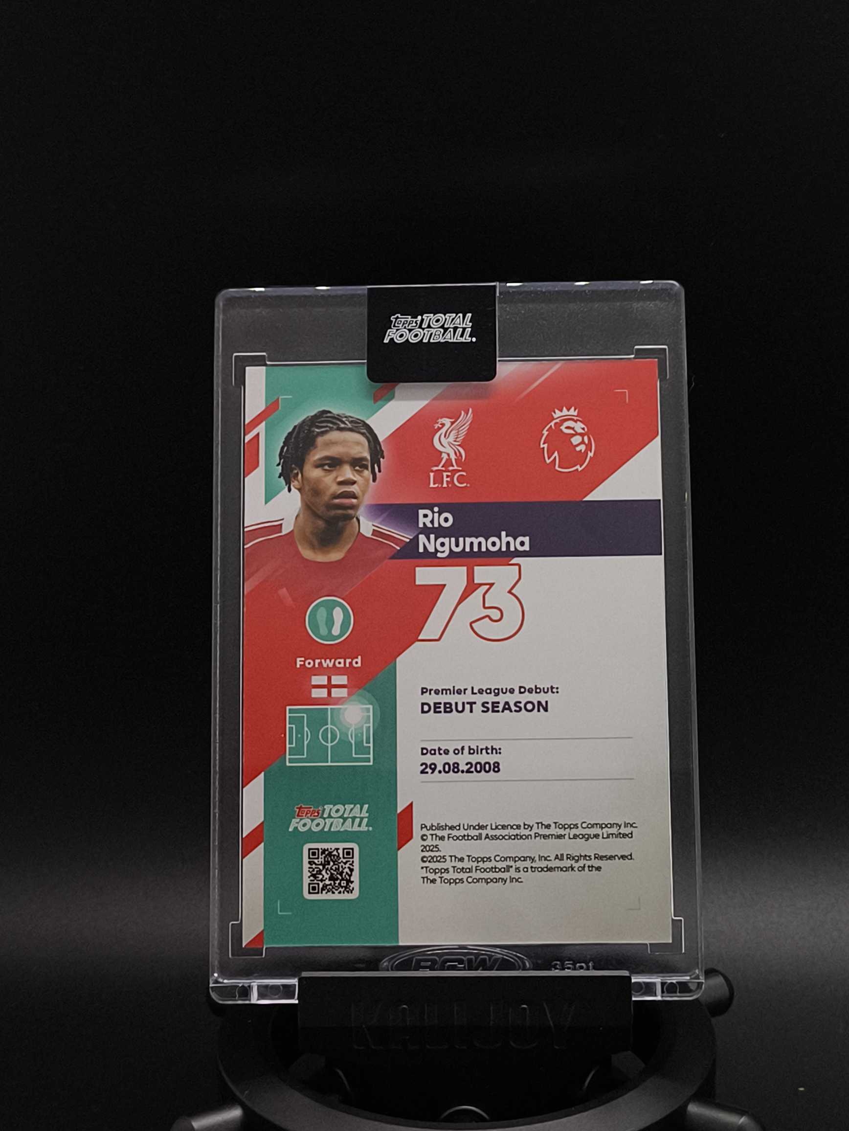 2025-26 Topps Total Football Rio Ngumoha 里奥・恩古莫哈 RC 利物浦超新星 利物浦 红军 英格兰 12/25编 TTF 原封砖