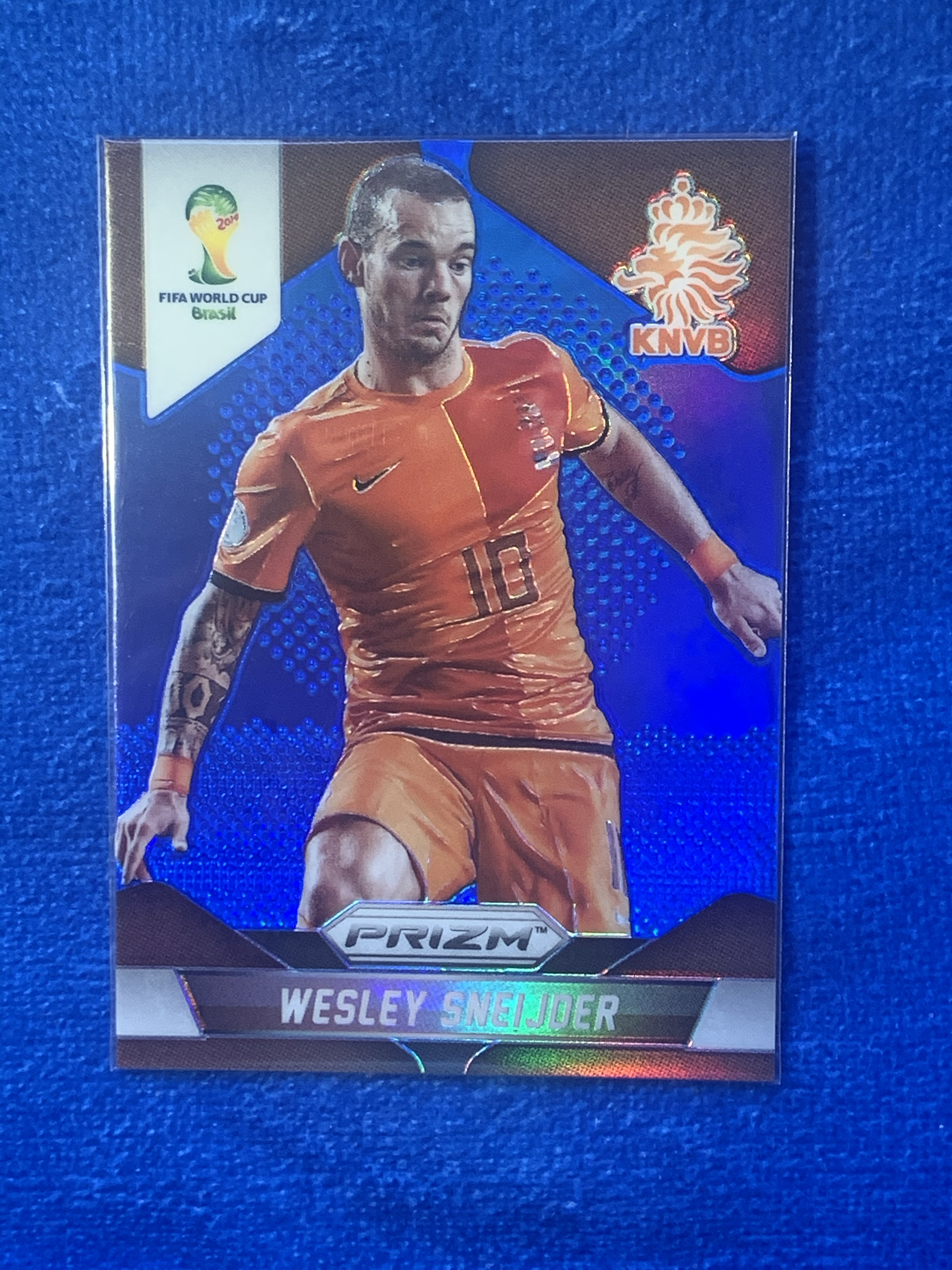 2014 Panini World Cup Prizm Sneijder 帕尼尼世界杯199编蓝折 斯内德 荷兰Holland 世界杯亚军 国际米兰Inter三冠王 加拉塔萨雷 不保卡品