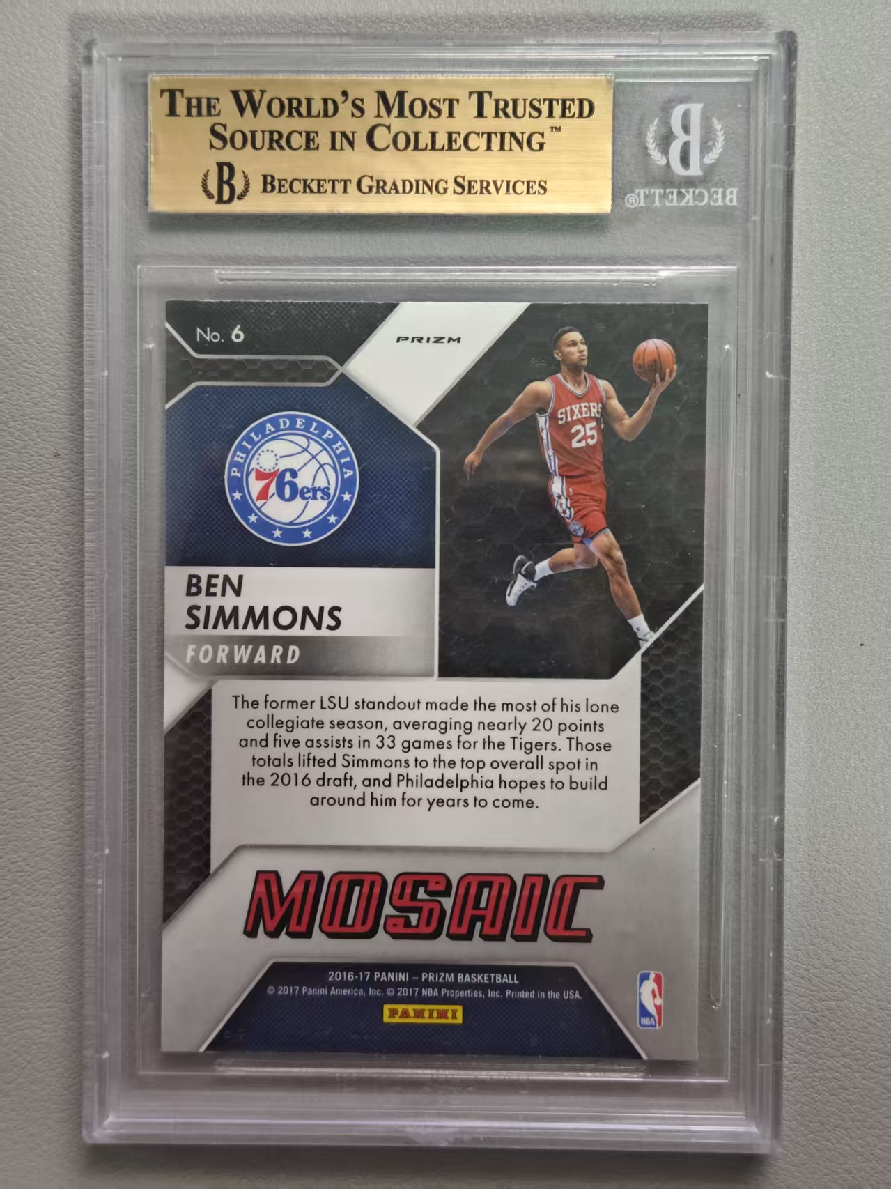 【阿泽代卖】2016-17 Panini Prizm Pz Ben Simmons 76人 新秀 RC 本 西蒙斯 折射 马赛克折 BGS 9.5分 金标 评级卡 选图巨帅 卡品如图 介意勿拍