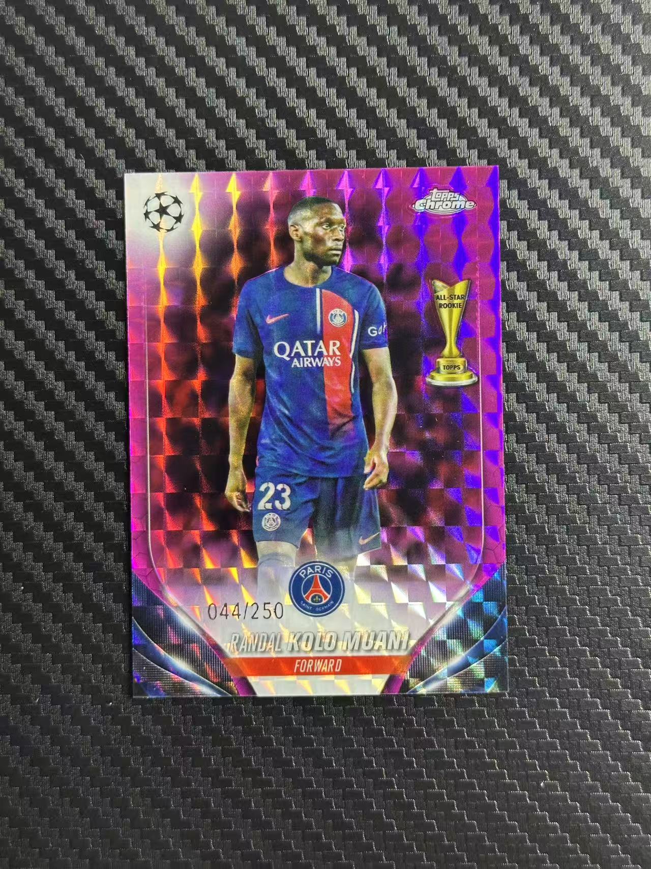2024 Topps Chrome Randal Kolo Muani 欧冠tc 法国 大巴黎 兰德尔 克洛 穆阿尼 044/250编 粉马赛克折 卡品如图 拍前看描述