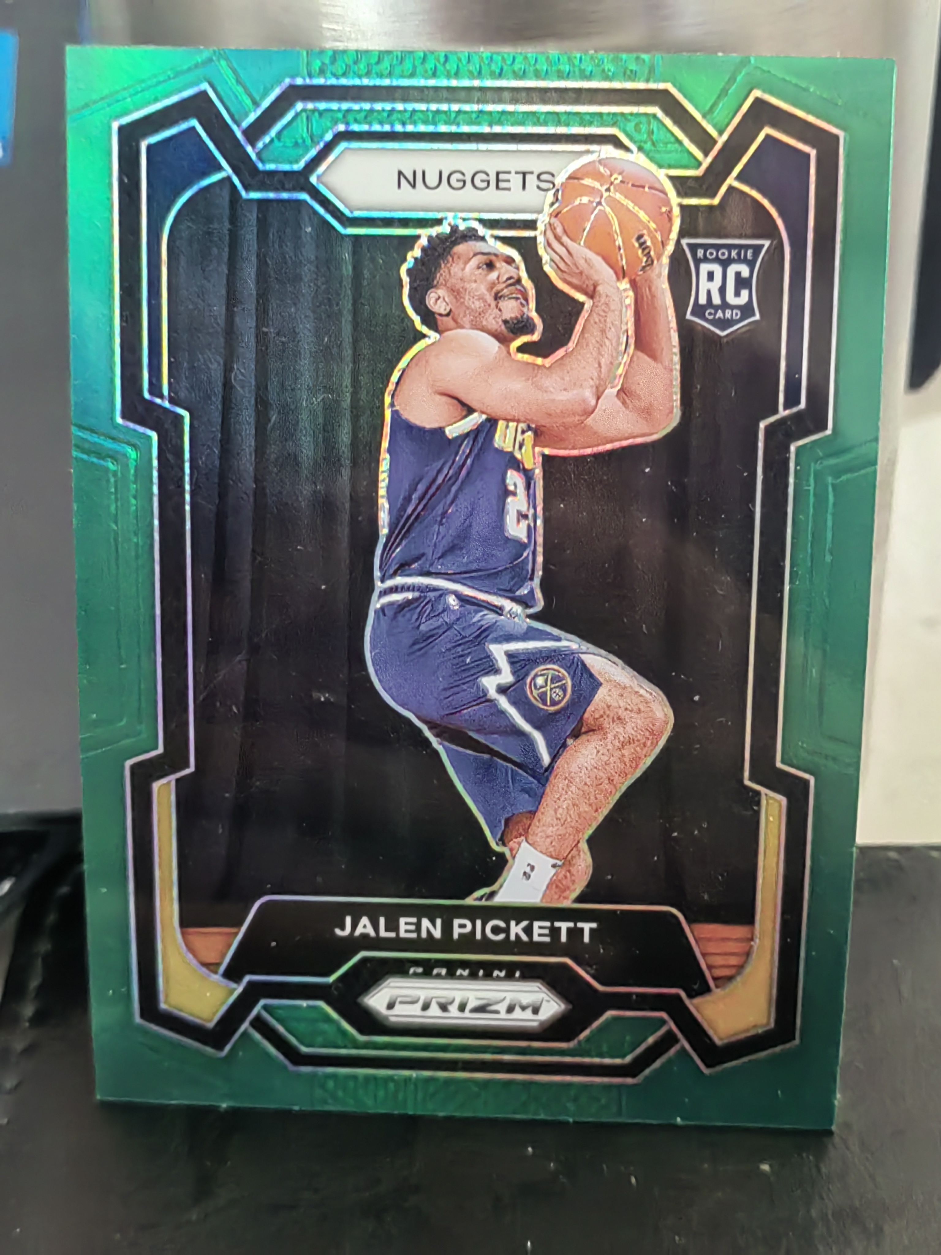 2023-24 Panini PRIZM Jalen Pickett RC PZ 新秀 绿折 贾伦皮克特 掘金 篮 白边白角 不保卡品 卡品如图