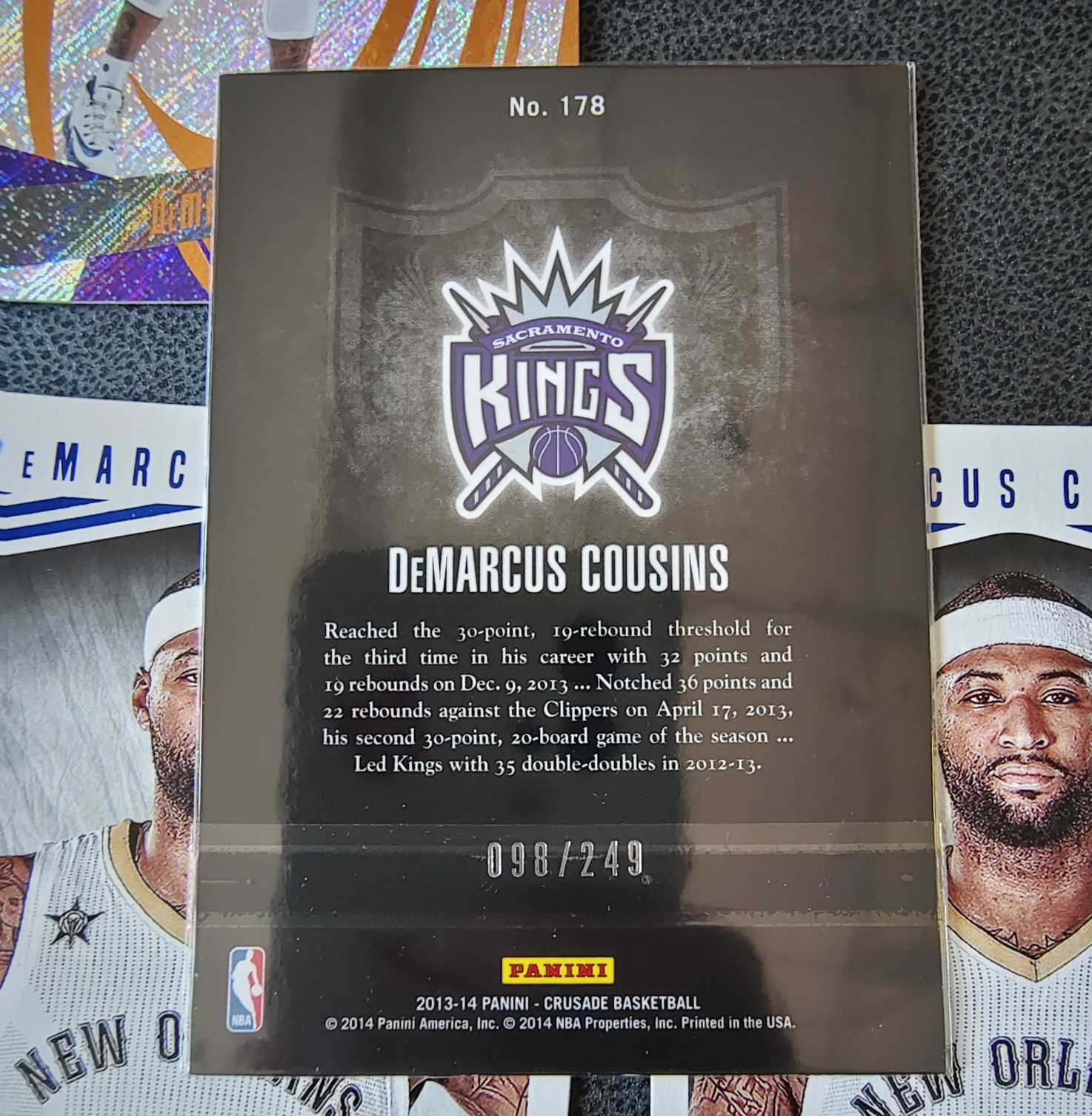 2013-14 Panini Crusade DeMarcus Cousins 国王队 德马库斯 考辛斯 DeMarcus Cousins 考神 十字军青折带队 098/249 8张打包