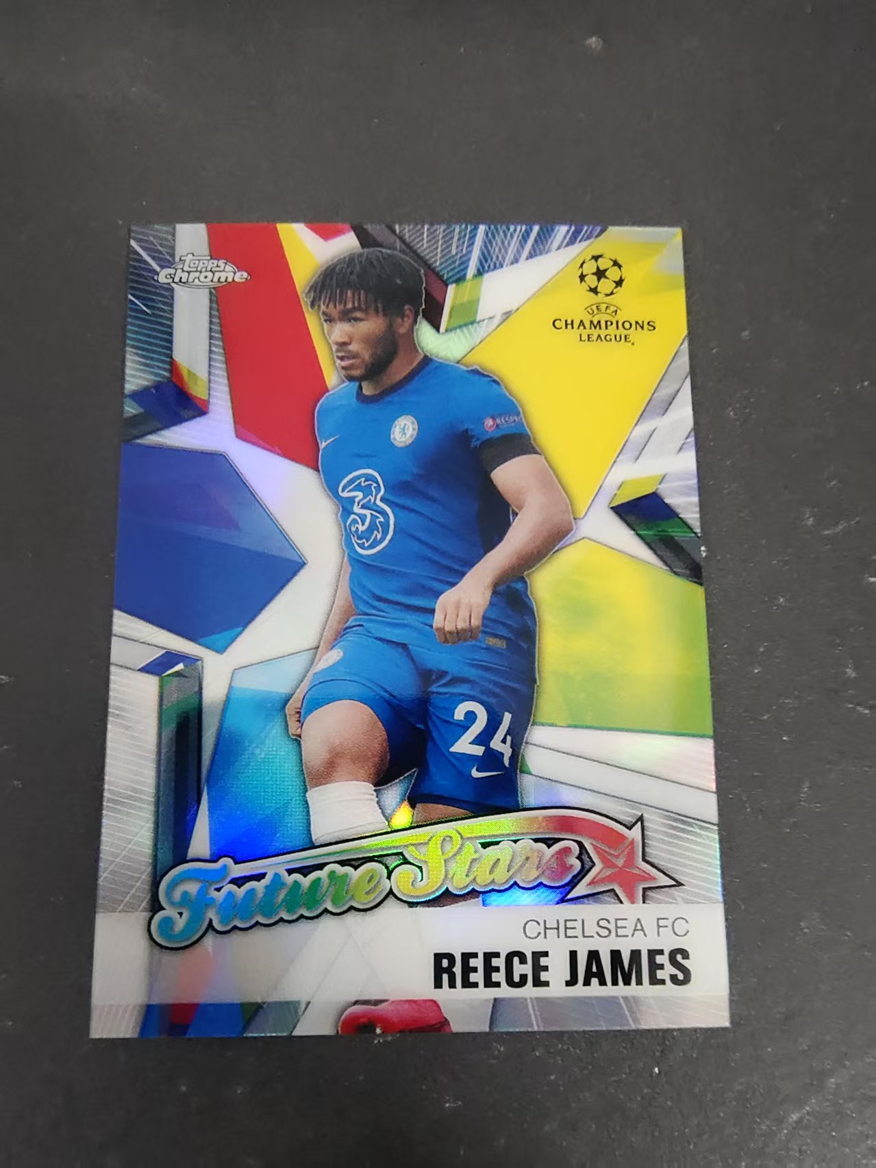 【可合并,不累计】2021 Topps Chrome Reece James 欧冠 英格兰 切尔西 后卫 里斯 詹姆斯 未来之星特卡 银折 划痕 边角瑕疵