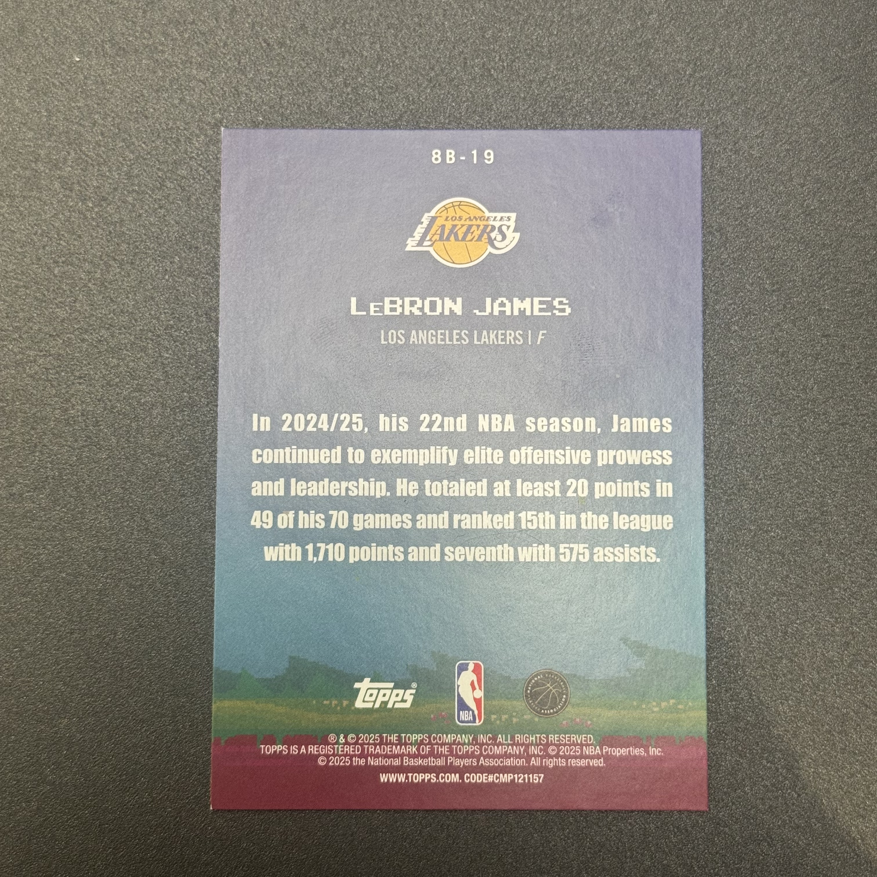 2025-26 Topps flagship LeBron James 【猴猴旺卡】湖人 勒布朗 詹姆斯 8-BIT BALLER 特卡 卡品如图 接代拍【烛太】