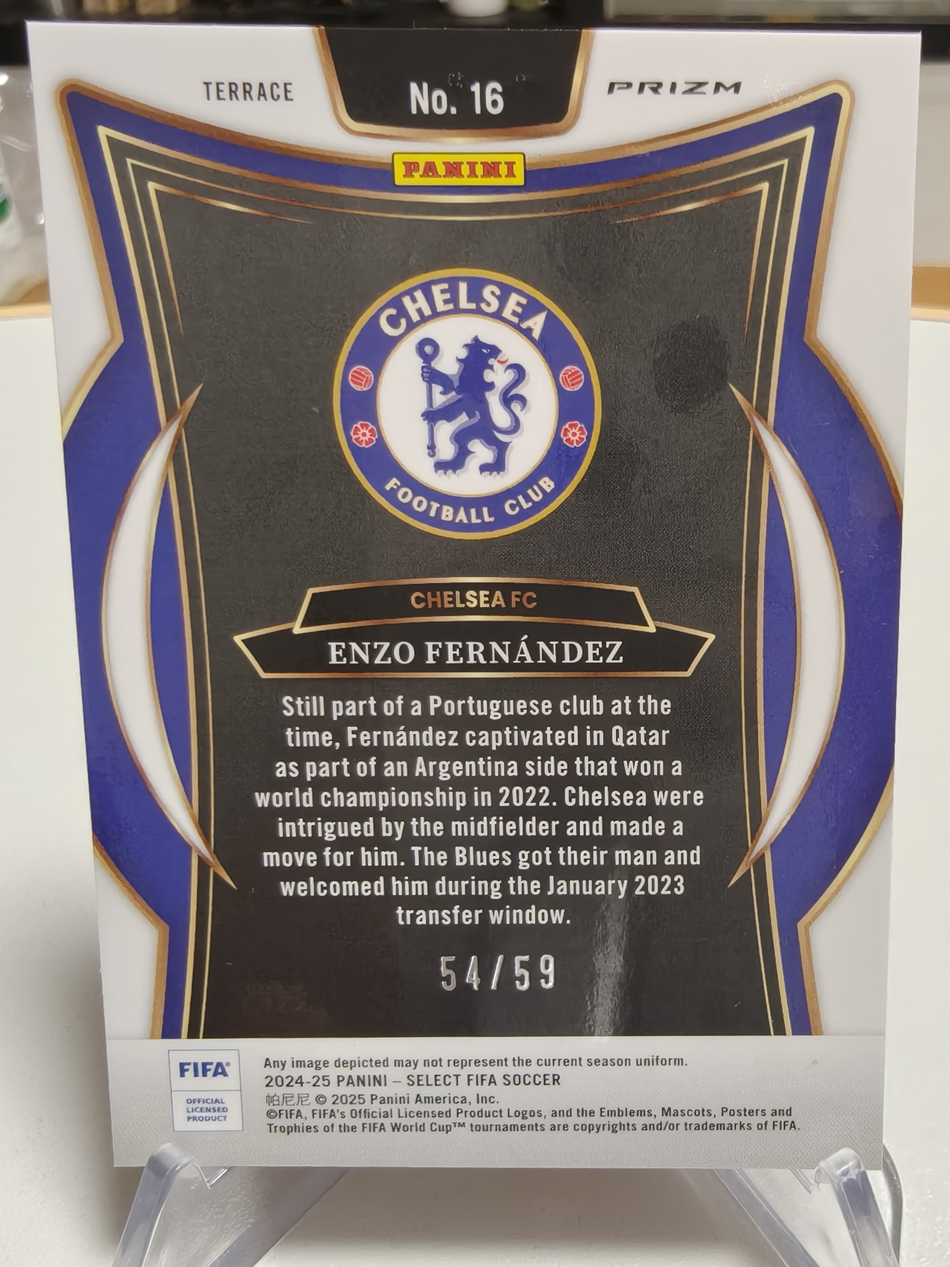 2024-25 足球 Panini Select FIFA Hobby 切尔西 恩佐·费尔南德 54/59编 Enzo 粉折 默认通行品相 细节如图 凑套 收藏必备【拍前务必看描述】