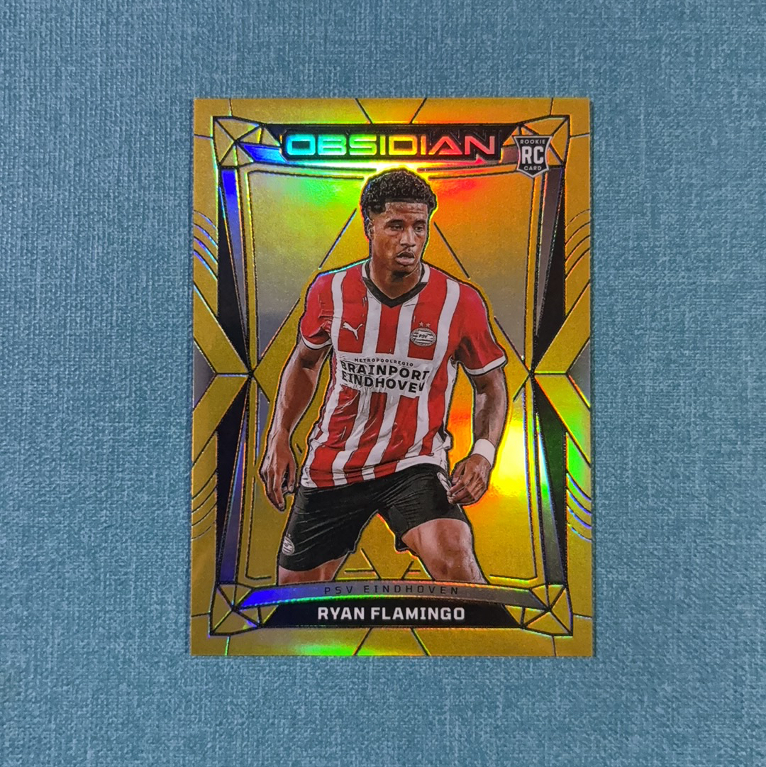 2024-25 Panini Obsidian 黑曜石 Ryan Flamingo 弗拉明戈 03/10编 超低编 新秀 RC 金折 埃因霍温 卡品如图 TYG