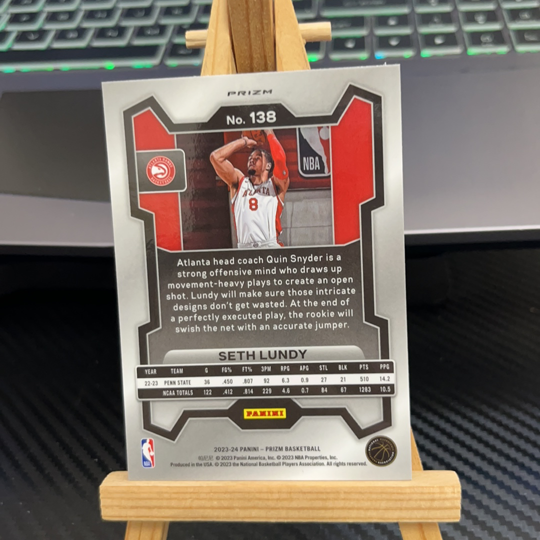 2023-24 Panini Prizm Seth Lundy RC 塞斯 伦德 老鹰 新秀 银折 碎冰折 折射 prizm系列 pz 卡品如图 凑图必备 值得收藏! 免费代卖!