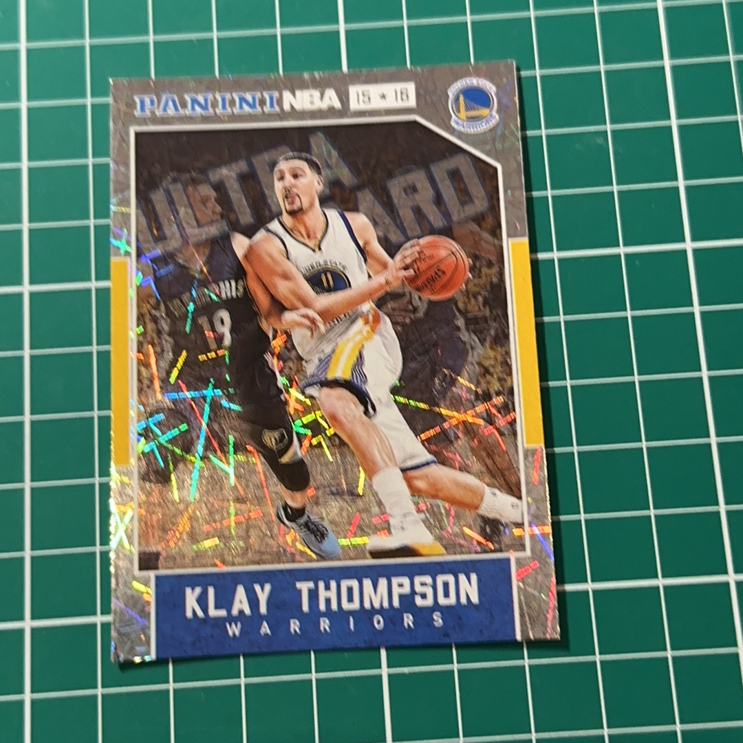 2015-16 Panini Americana Klay Thompson S.p.a. 克莱汤普森 克雷 水花 勇士队 折射 烟花折 精美选图 十年老卡 绝版卡 稀有大比例 折痕