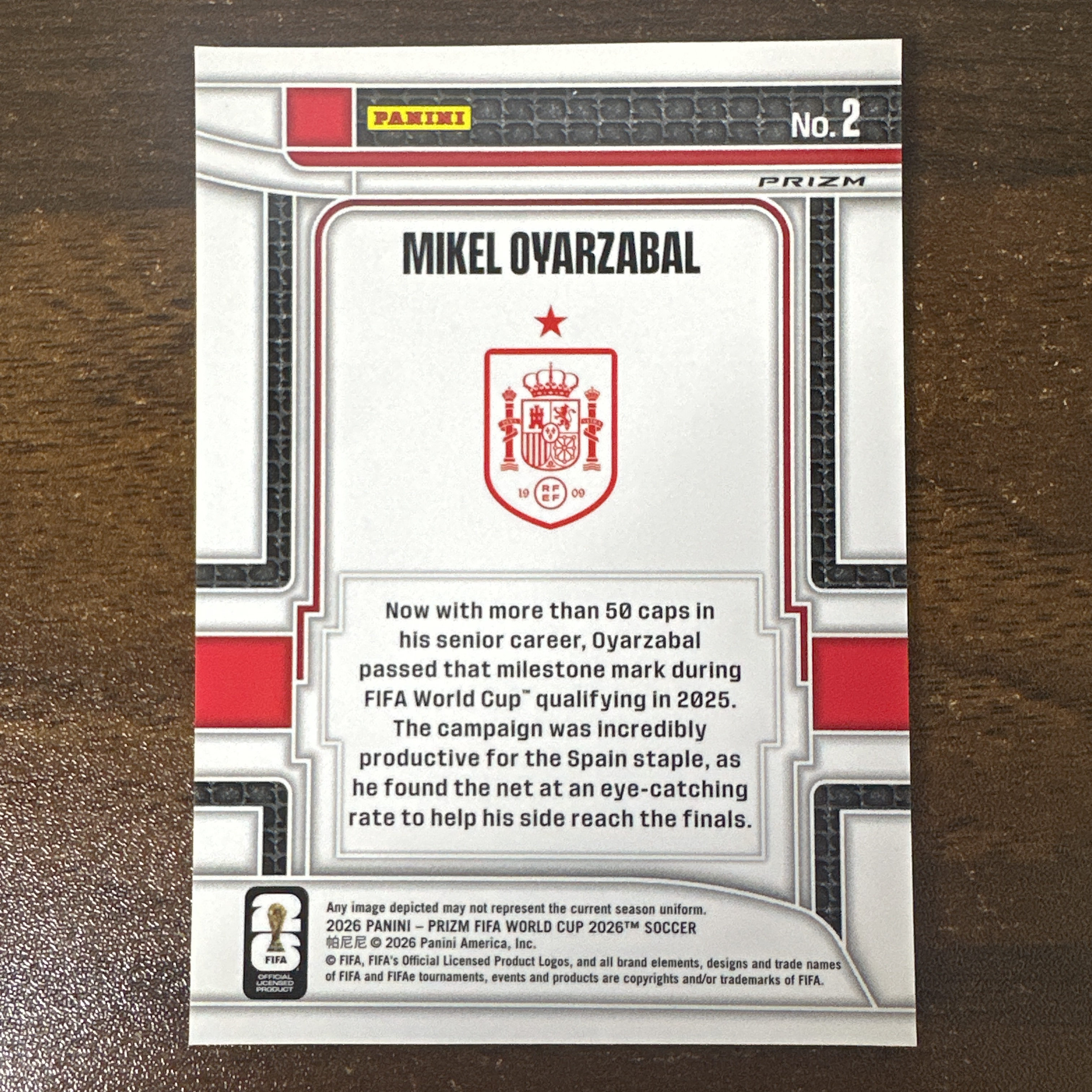 (怪兽拍卖)GSW-D08 2026 Panini Prizm FIFA Mikel Oyarzabal 世界杯PZ 米克尔 奥亚萨瓦尔 西班牙 特卡 烟花折 卡品如图 Z1