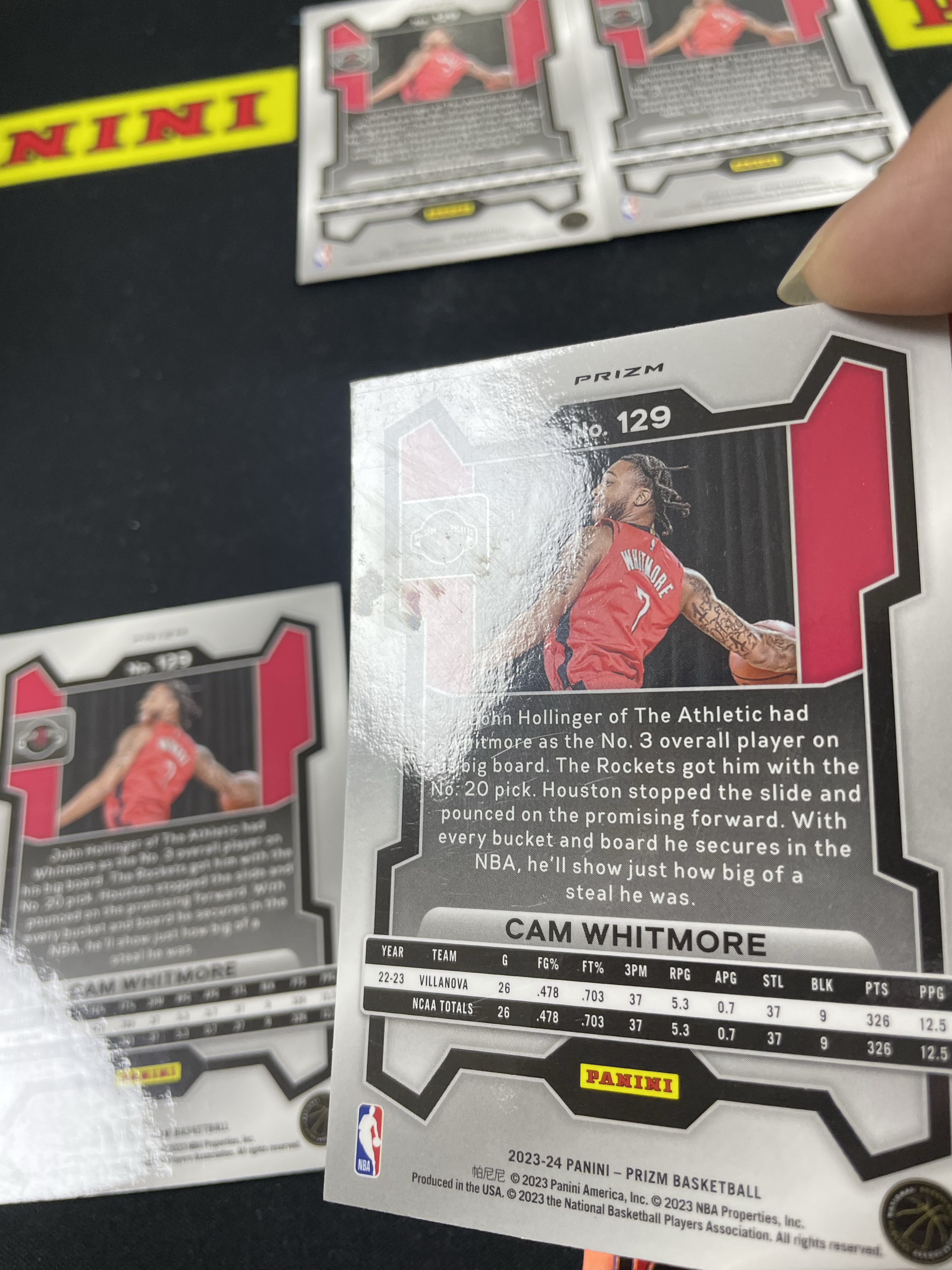 【皮成仙拍卖 统一手续费6%】 PANINI 23-24 PRIZM 火箭 卡姆惠特莫尔 新秀 RC 银折 粉碎冰折射 一图打包 瑕疵如图 凑套必备 值得收藏【只发顺丰】柱子126