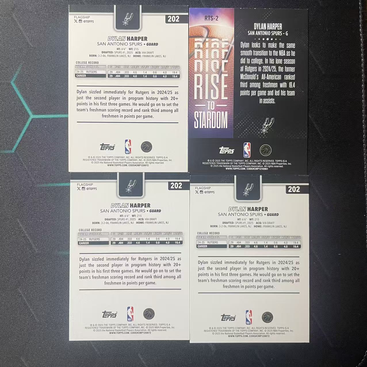 2025 Topps Flagship Dylan Harper RC 【阿福代卖】迪伦 哈珀 马刺 新秀 特卡 lot 打包 收藏必备(biu)