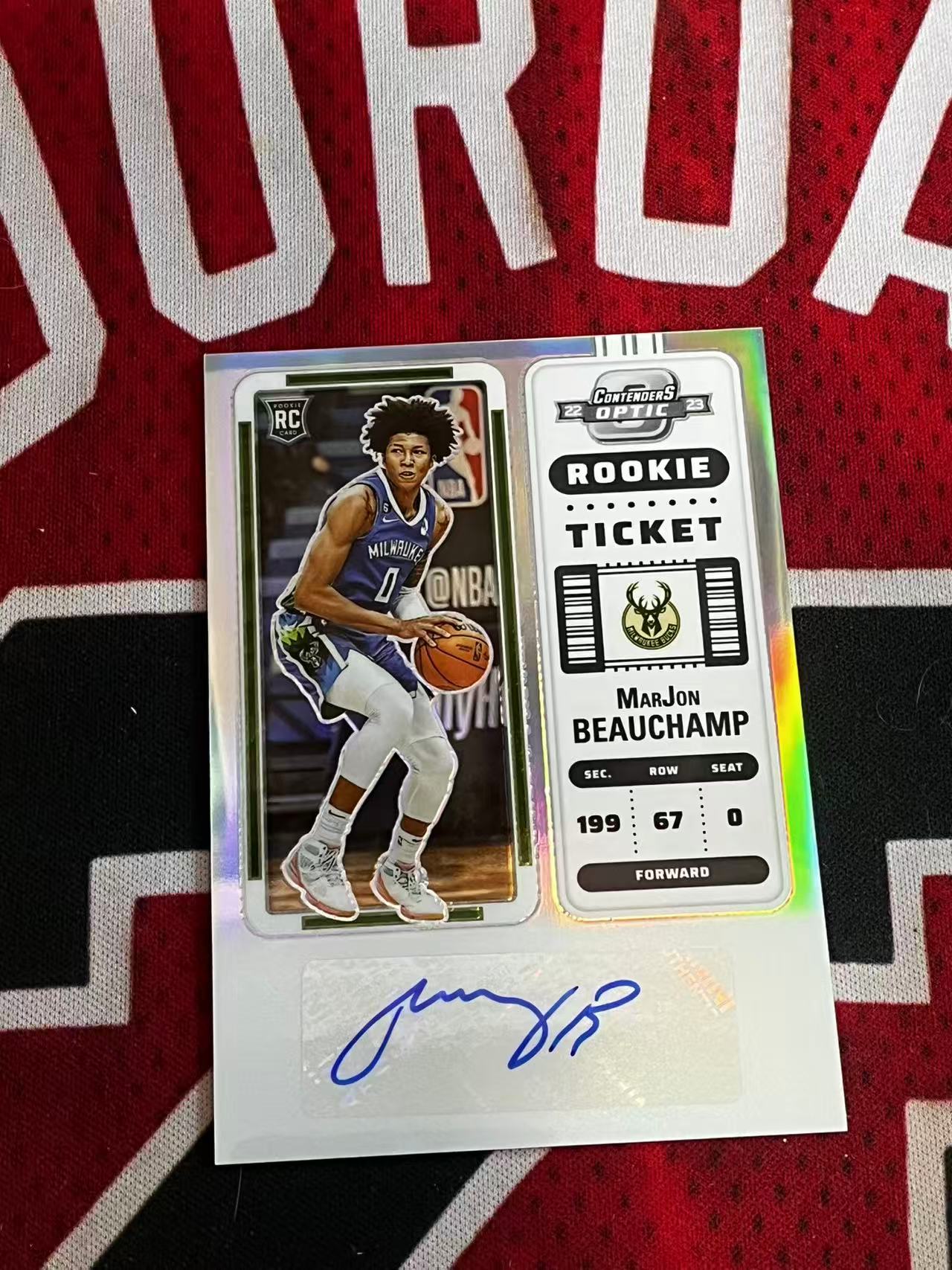 【接寄拍】2022-23 PANINI CONTENDERS OPTIC 球票系列 雄鹿 新秀RC 马乔恩比彻姆 博尚 签字卡 正新秀球票签字卡 银折 折射【烂臭嘴拍卖】