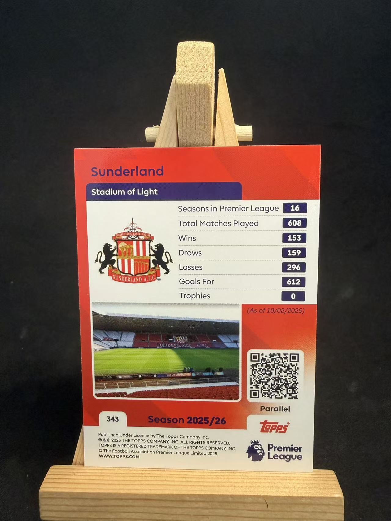 2025-26 Topps Premier sunderland 英超Hobby 桑德兰 球队队徽队标 折射 金折 /50编 默认瑕疵 介意勿拍 乐