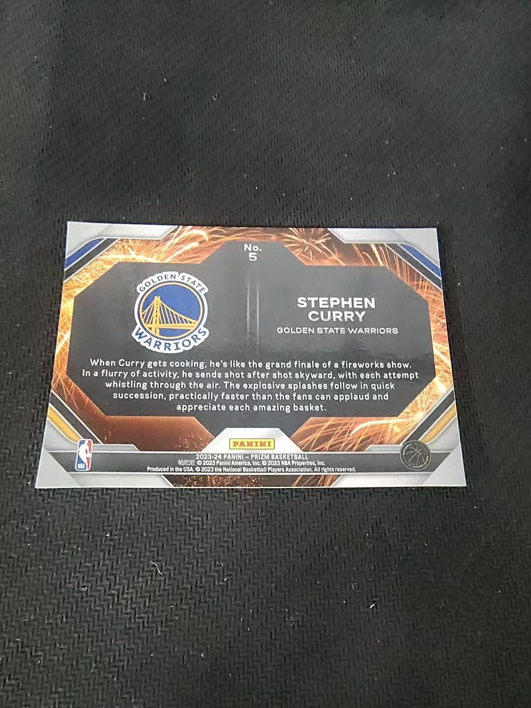 【可合并,不累计】2023-24 Panini Prizm Stephen Curry PZ 勇士 斯蒂芬 库里 烟花特卡 PZ 划痕 边角微瑕 介意勿拍 #5