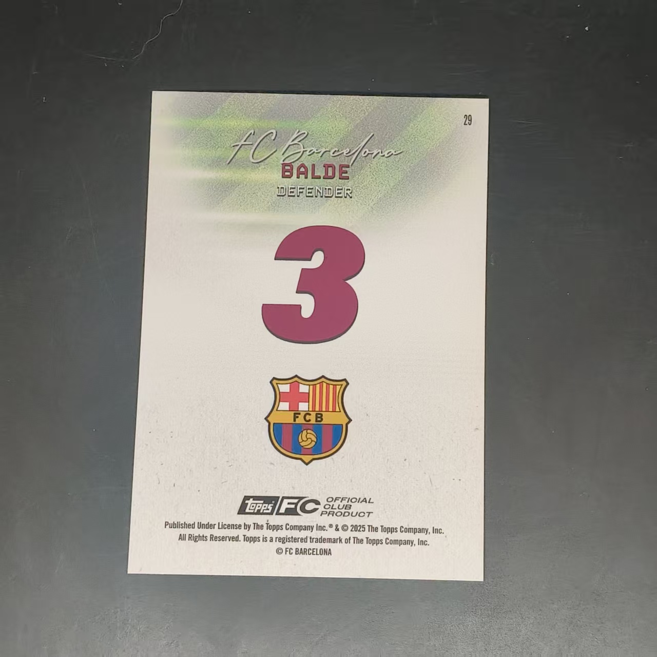 2025 【千禧文化 接代拍】 巴萨队盒 balde 巴萨队盒 亚历杭德罗 巴尔德 199编 绿折 极具收藏价值 未来必涨 微瑕 (Ronaldo )