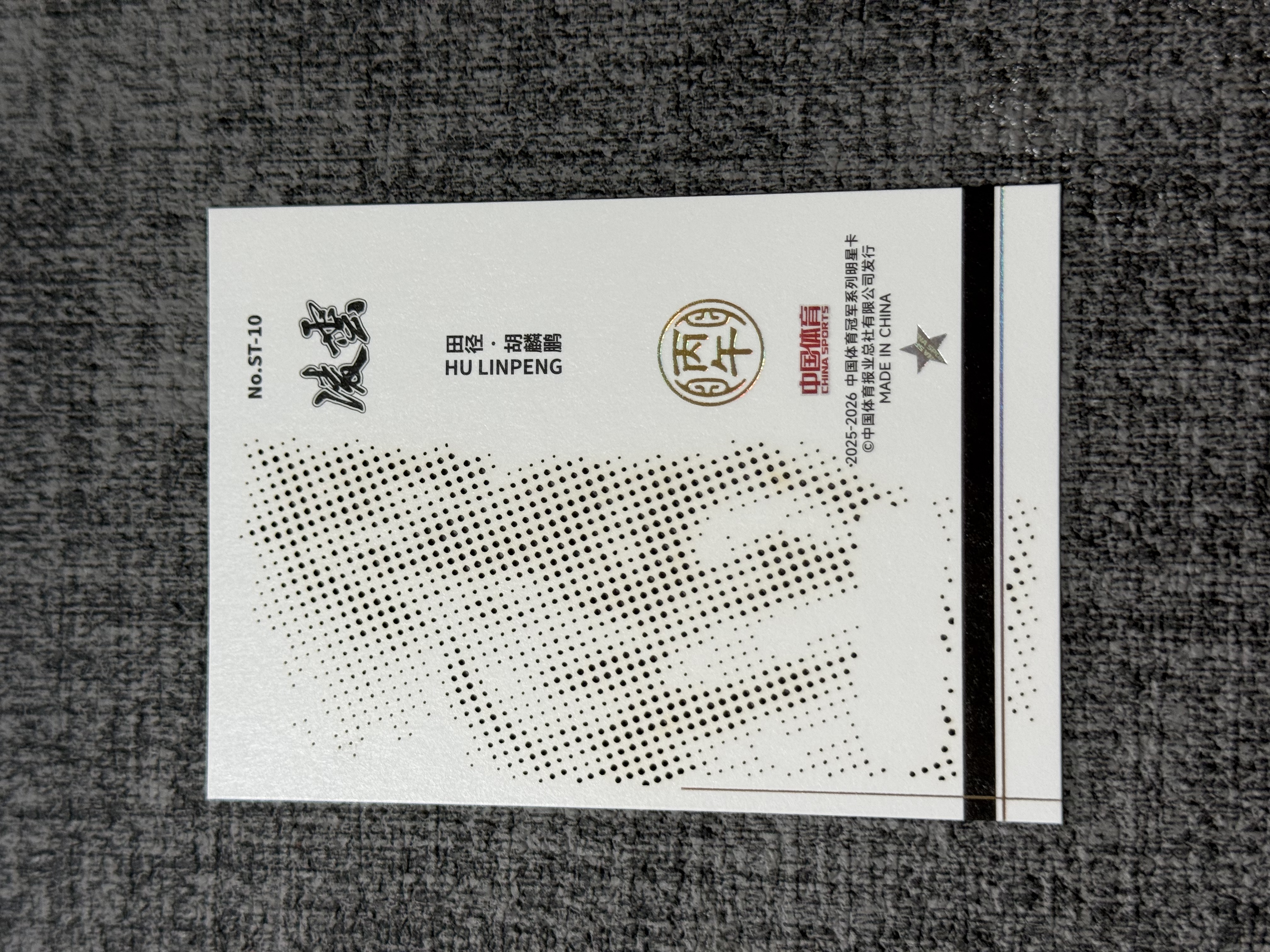 2025-26 奇卡 QICA 中国体育 凌云 凌云 独有卡位 田径 胡麟鹏 大比例 特卡 志在千里 非箱配 银折 卡品如图 收藏必备【CUN拍卖-夜空】