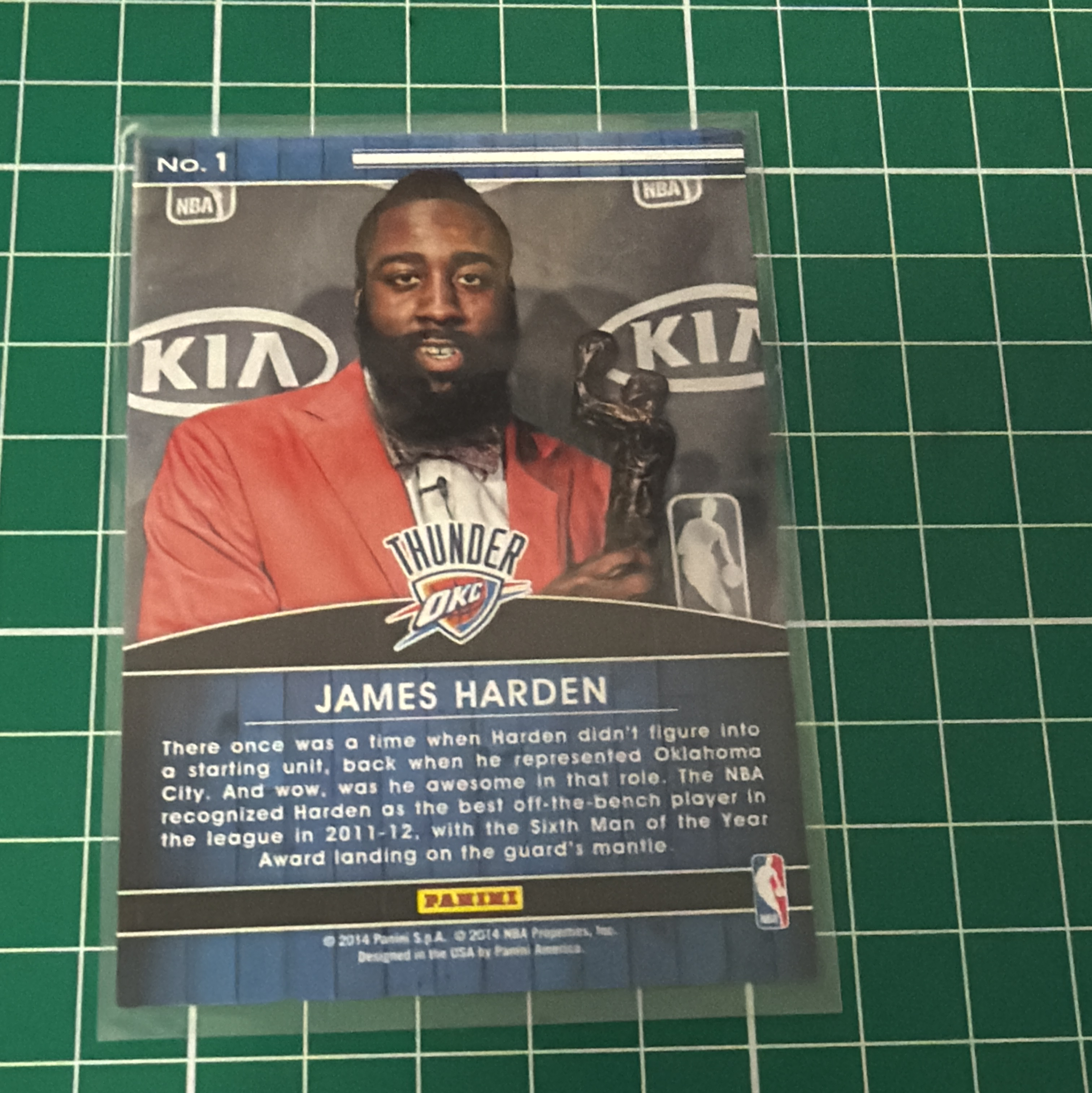 2014-15 Panini Americana James Harden S.p.a. 詹姆斯哈登 2011-12最佳第六人 大胡子 捧杯特卡 荣誉特卡 十年老卡 绝版卡 稀有大比例 收藏必备 白边