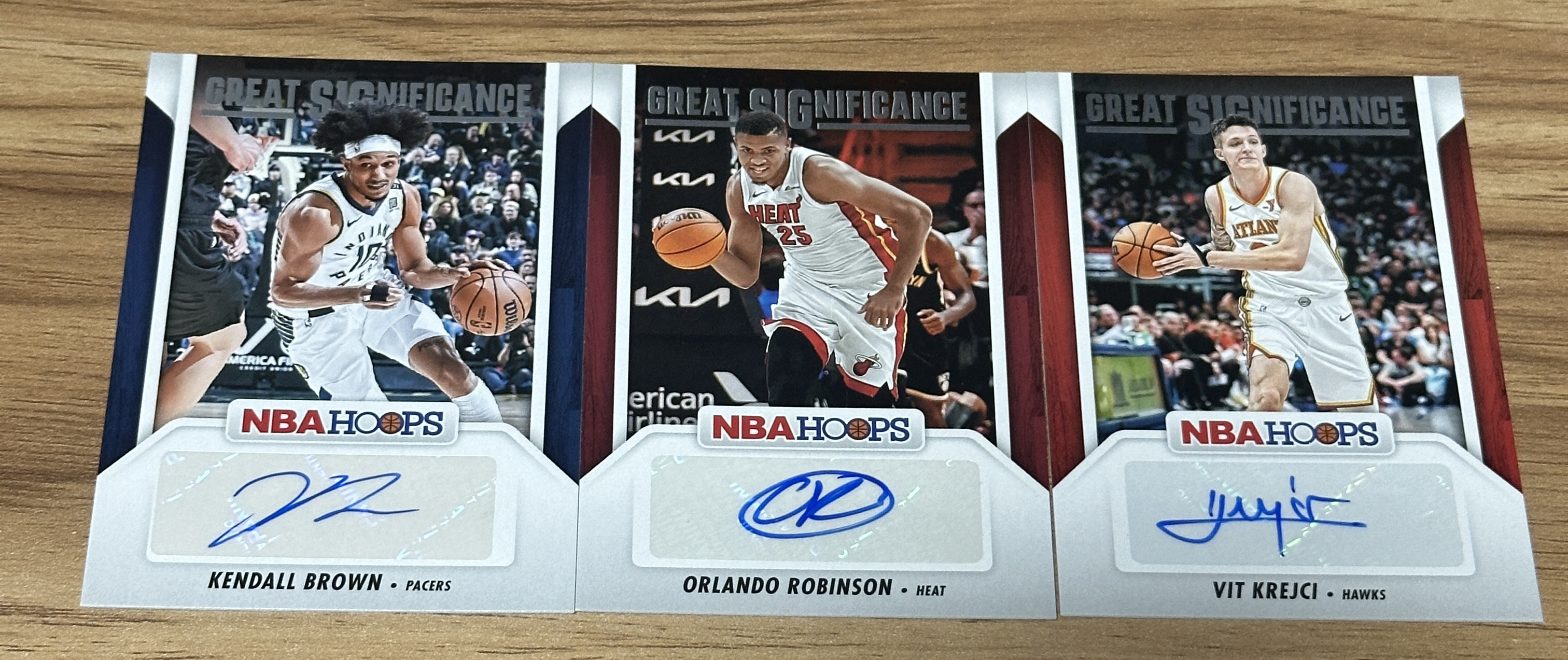 【WD拍卖】2024-25 Panini HOOPS 热火 奥兰多罗宾逊 老鹰 维特 克雷伊奇 步行者 肯道尔布朗 签字 3张打包 陈总