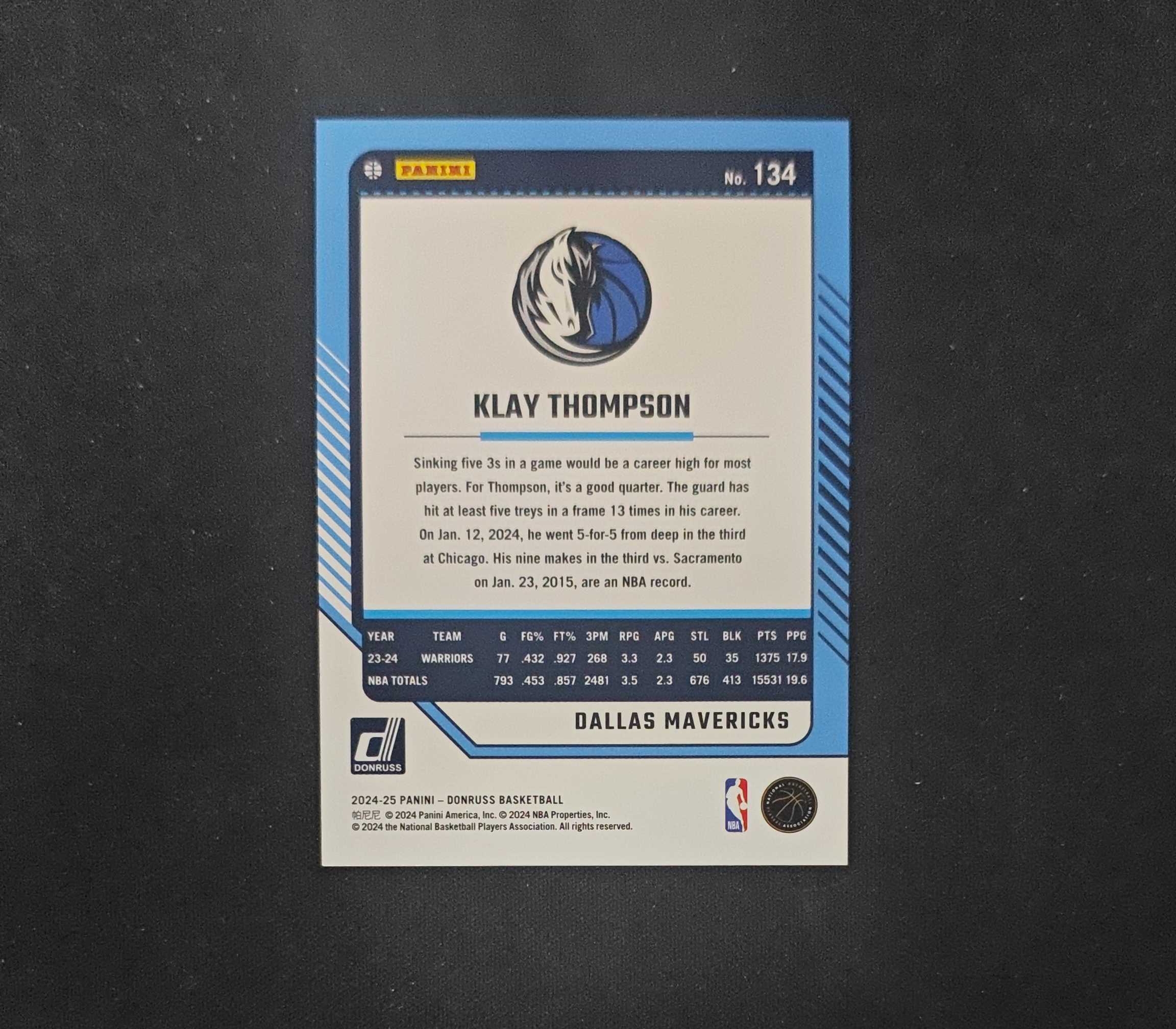 2024-25 Panini Donruss Klay Thompson 【SC拍卖】杜蕾斯 独行侠 汤普森 149编 佛光折 收藏必备(小骆)