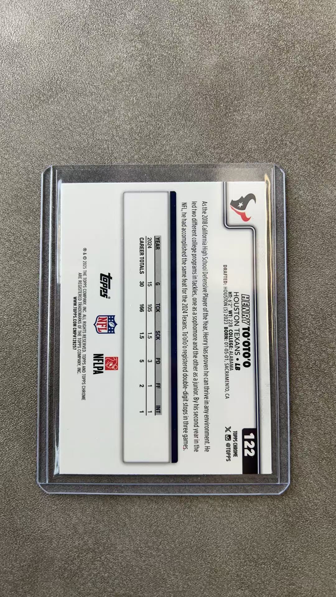 4641【330球星卡实体店代卖】2025 Topps Chrome TC元年 NFL 亨利托奥托奥 Henry To'oTo'o 德州人 黄波纹折 181/275编 仅顺丰寄付(WWTY)