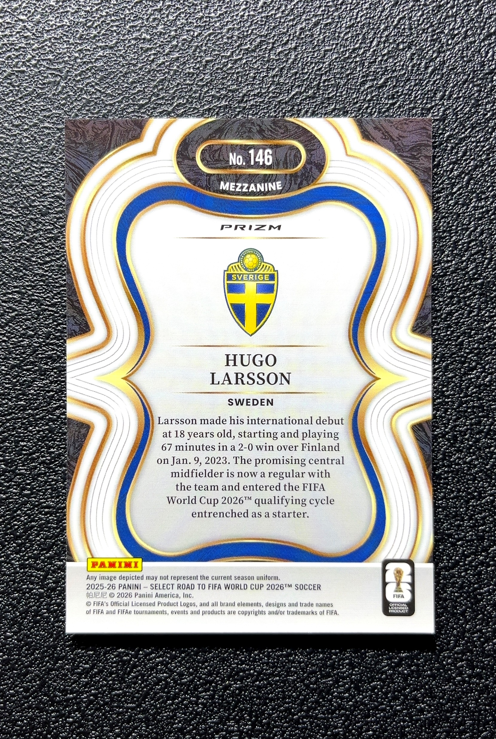 【小白1%代卖】2025 Panini SELECT ROAD TO FIFA WORLD CUP 2026 世界杯之路 Hugo Larsson 雨果·拉尔森 银折 折射 新秀 RC 0808