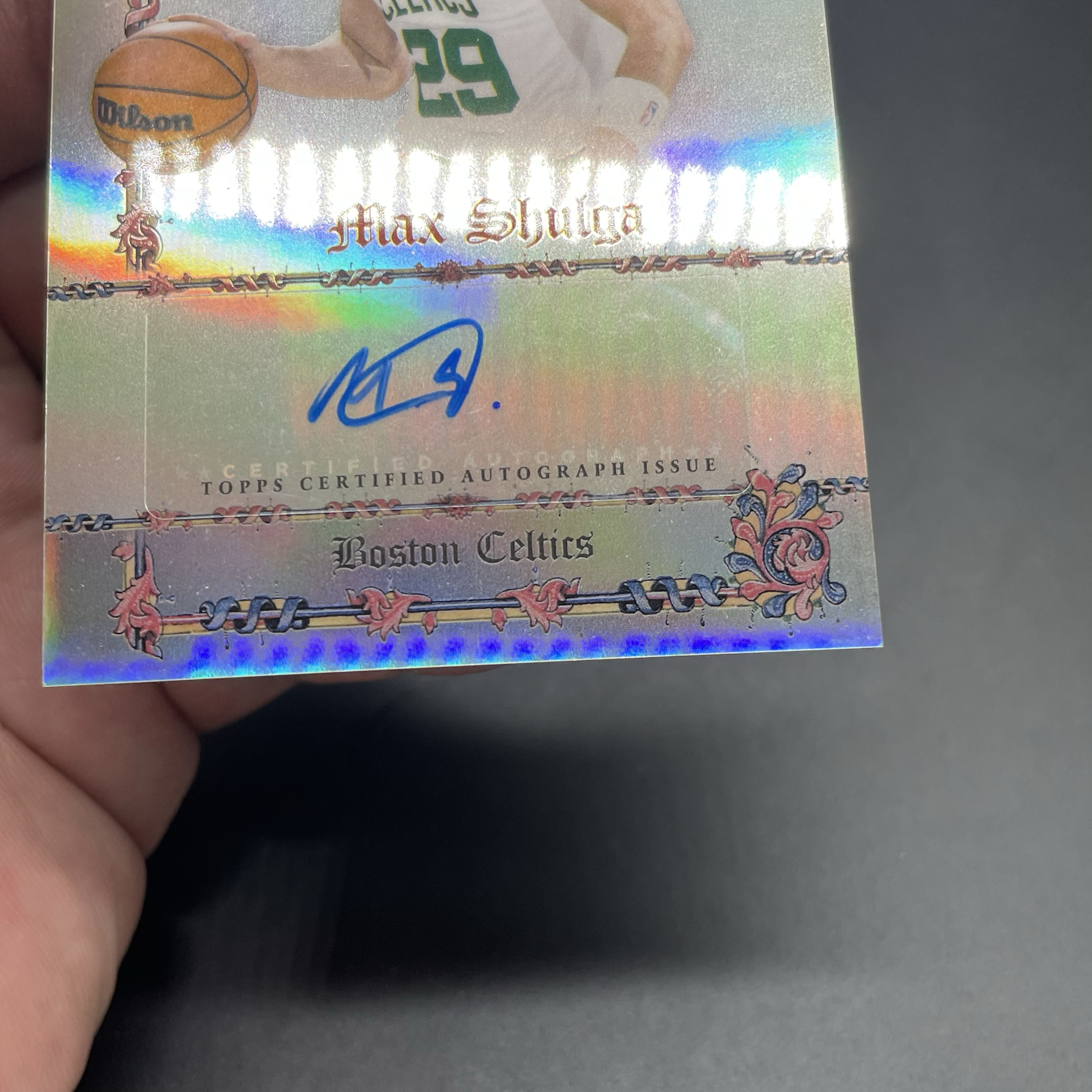 2026 Topps Signature Class Max Shulga RC 【无界代卖】凯尔特人 新秀 马克斯 舒尔加 签字 银折 塔图姆队友 品墨如图 不累计 JJ