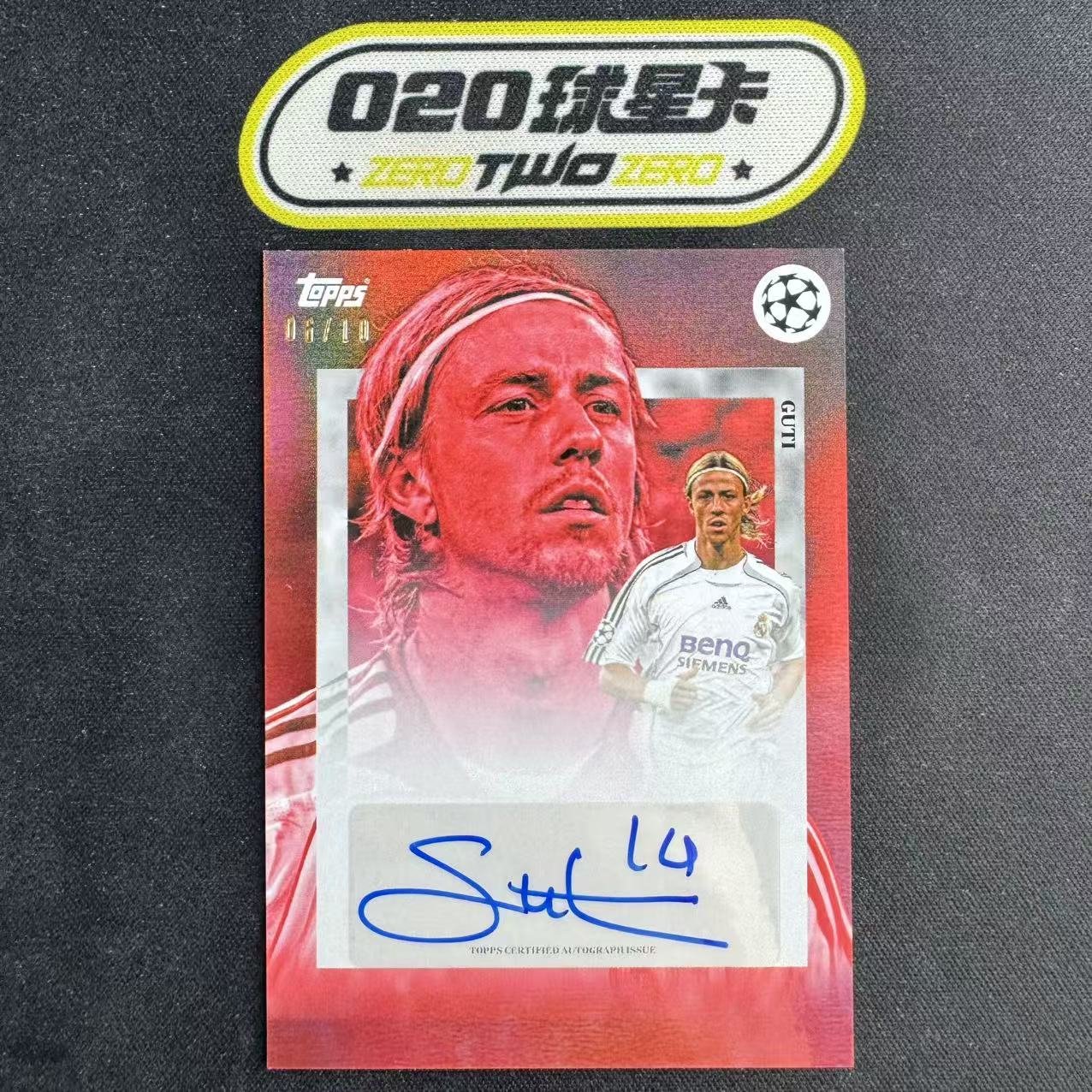 2024-25 Topps Simplicidad Guti 欧冠 极简 古蒂 6/10编 红平行 签字 皇马(纪)