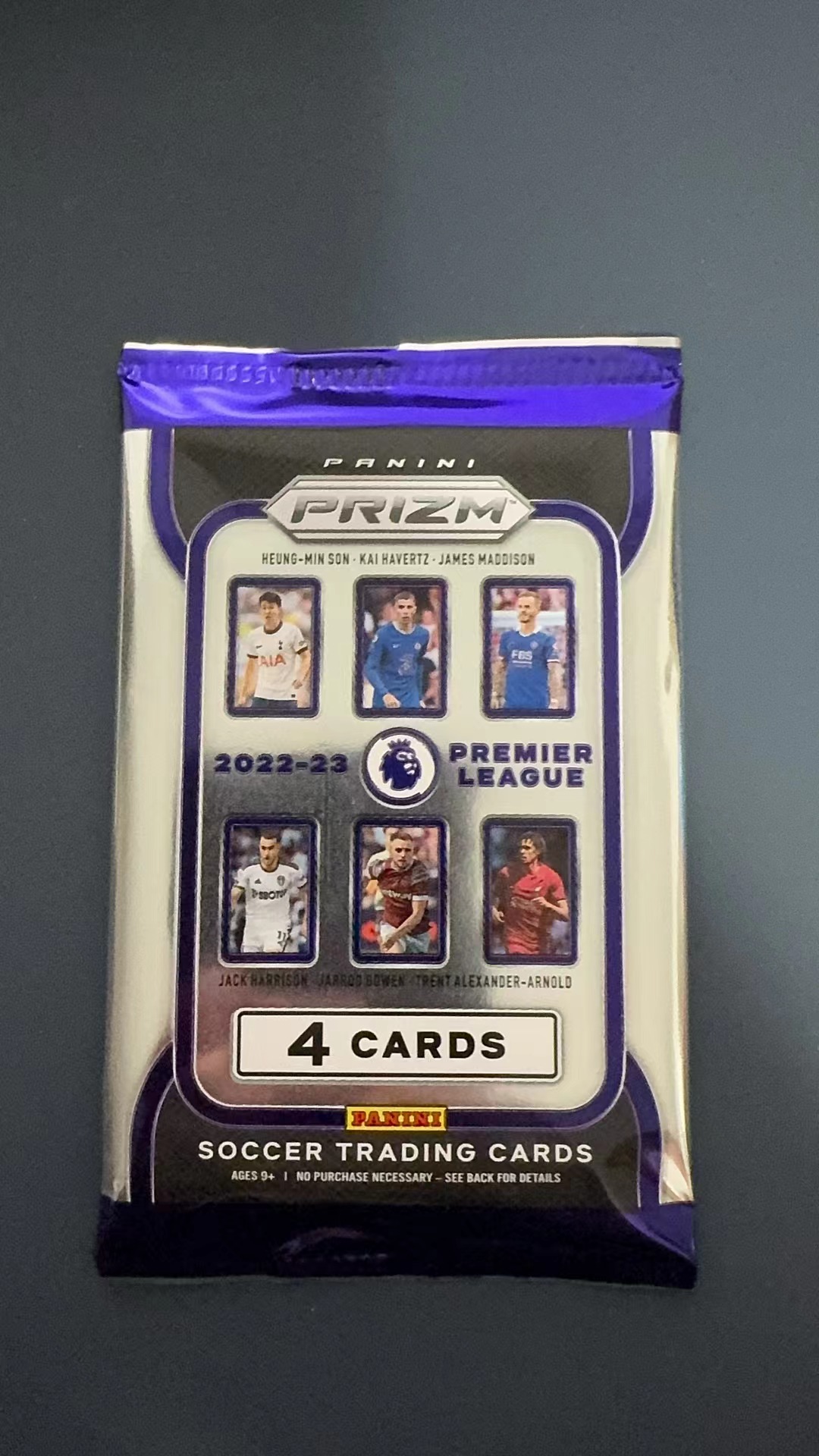 2022-23 Panini Prizm 英超retail零售版 单包 Soccer 【隔壁小王卡店】原盒拆售博好人折射特卡一包4张卡 单包