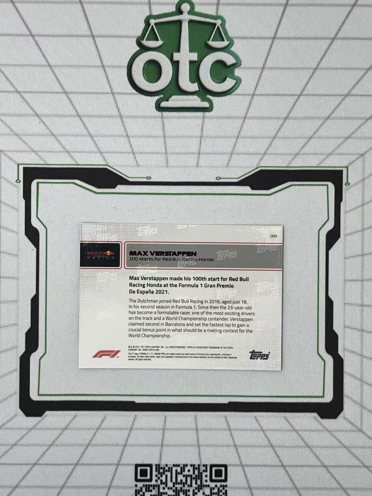 2021 Topps F1 Now Max Verstappen 【盎司收藏】维斯塔潘 红牛 时刻 为红牛出战第100场赛事 vvww