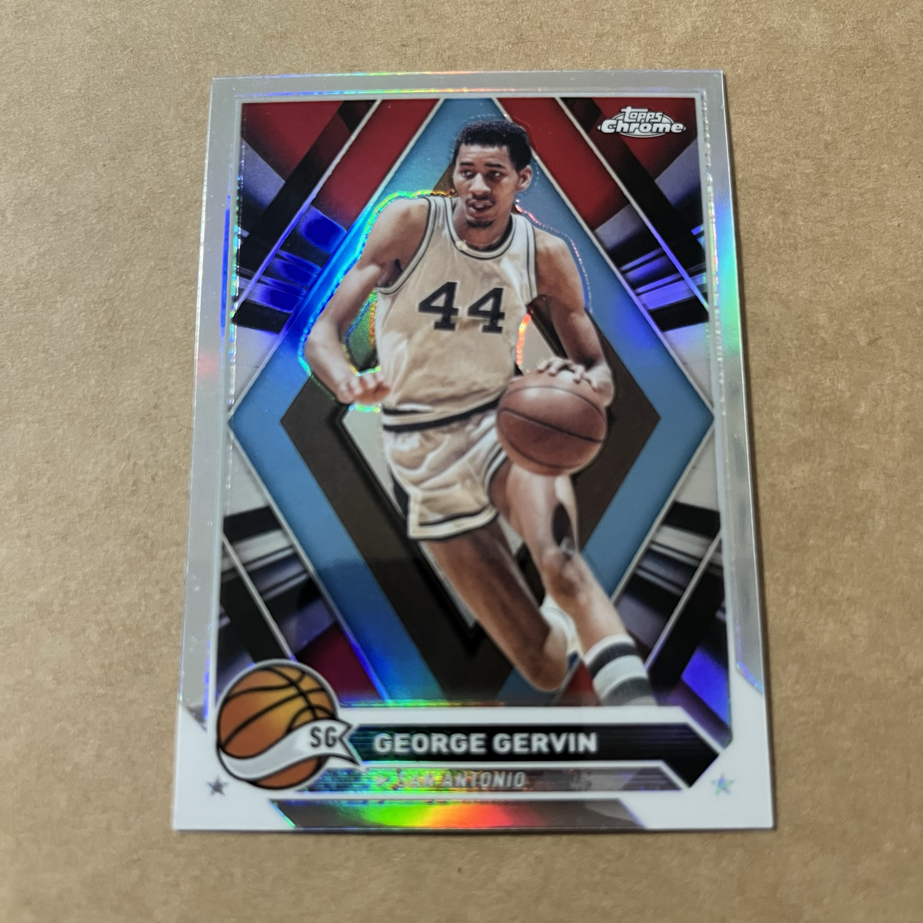 2024 Topps Chrome George Gervin 【0手续费代卖】乔治 格文 冰人 马刺 银折 折射 传奇名宿 专收必备 凑套收藏 可累计#篮球卡