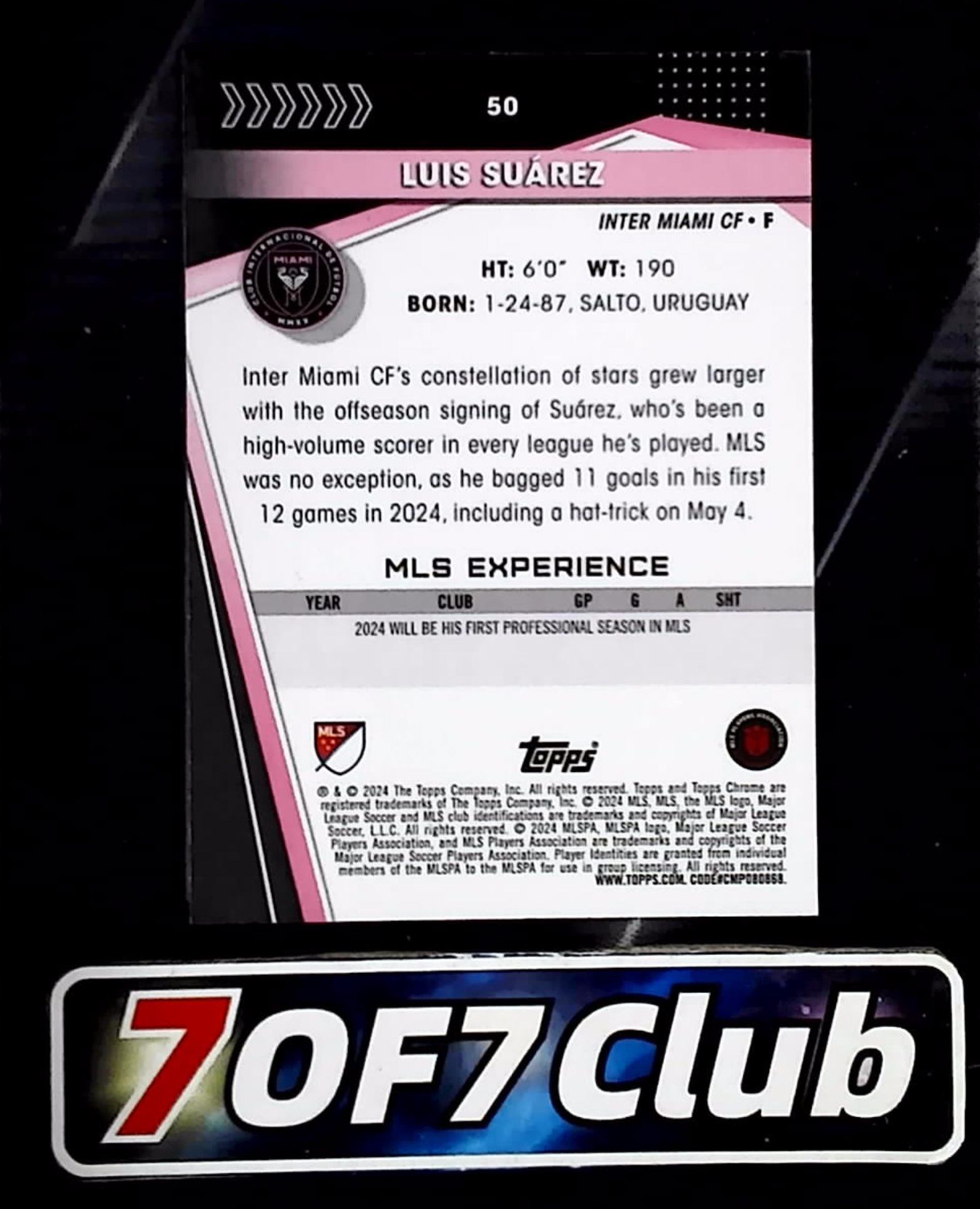 【7OF7Club拍卖】2025 finest luis suarez 苏亚雷斯 绿熔岩折 梅西队友 巴萨 巴塞罗那 卡品如图 BR1110