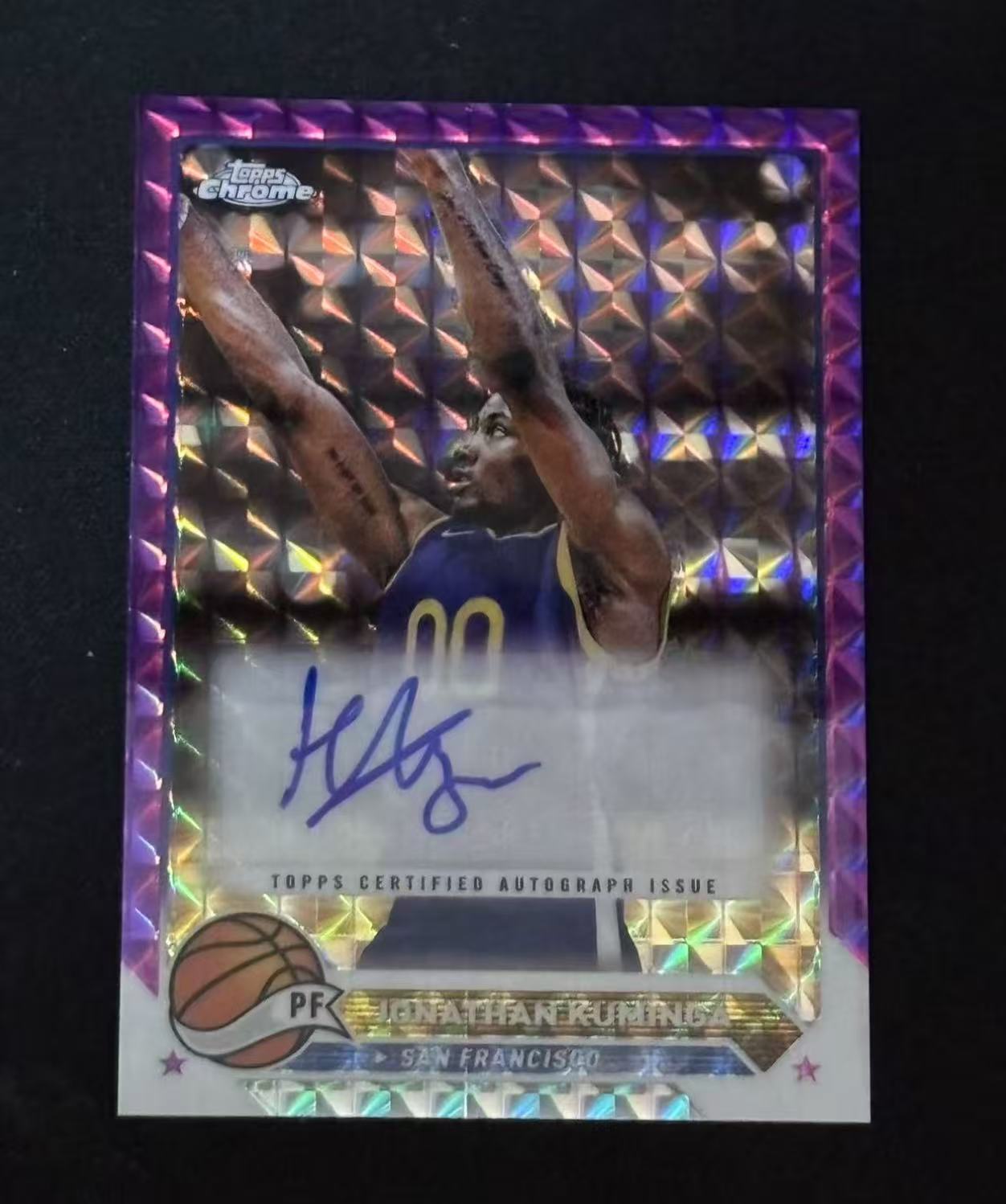 2024 Topps chroms Jonathan Kuminga 【磊子球星卡】乔纳森库明加 签字 紫马赛克折 收藏必备