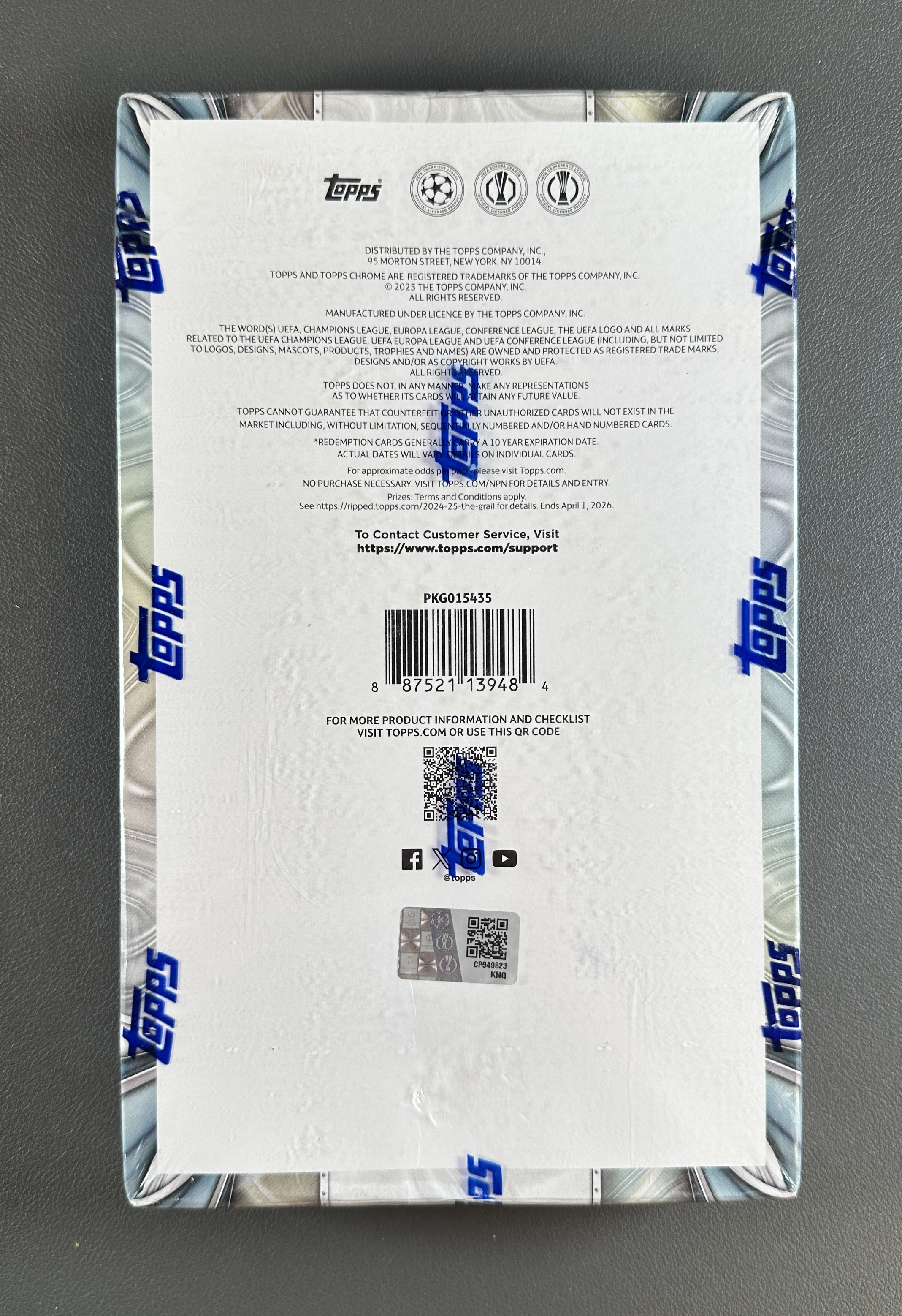 2024-25 Topps Chrome Hobby Soccer 【伟K拍卖】欧冠 原盒 每盒20包,每盒1签字3张带编 博 卡尔 莫拉 昆达 德里克 梅西 哈兰德 姆巴佩等 原封盒5 发货看详情!