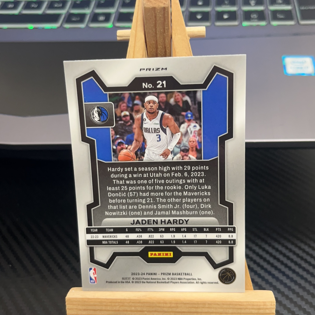 2023-24 Panini Prizm Jaden Hardy 杰登 哈迪 独行侠 银折 折射 prizm系列 pz 卡品如图 凑图必备 值得收藏!免费代卖!