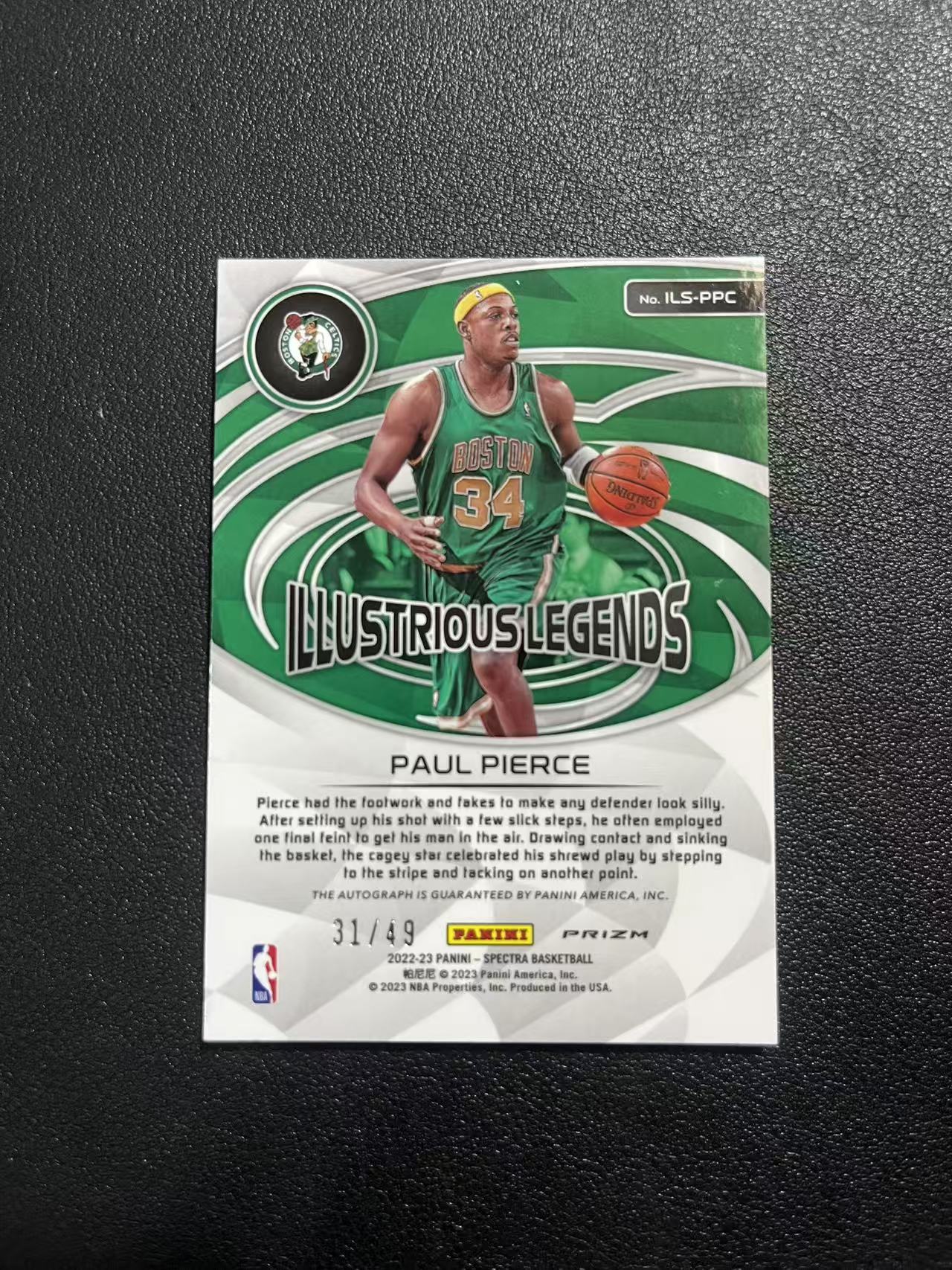 2022-23 Panini Spectra Paul Pierce 光谱 凯尔特人 保罗 皮尔斯 真理 49编 卡签 签字 碎冰折 卡品如图 收藏必备